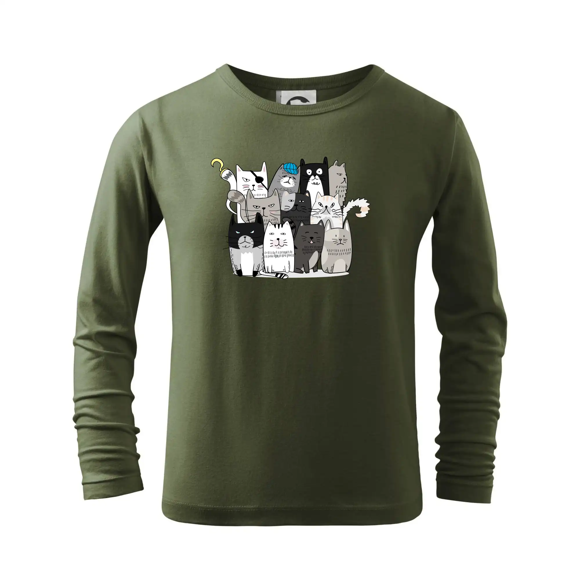 Vtipná tričká s mačkou - Mačky, čo nie sú tak úplne veselé - Tričko detské Long Sleeve