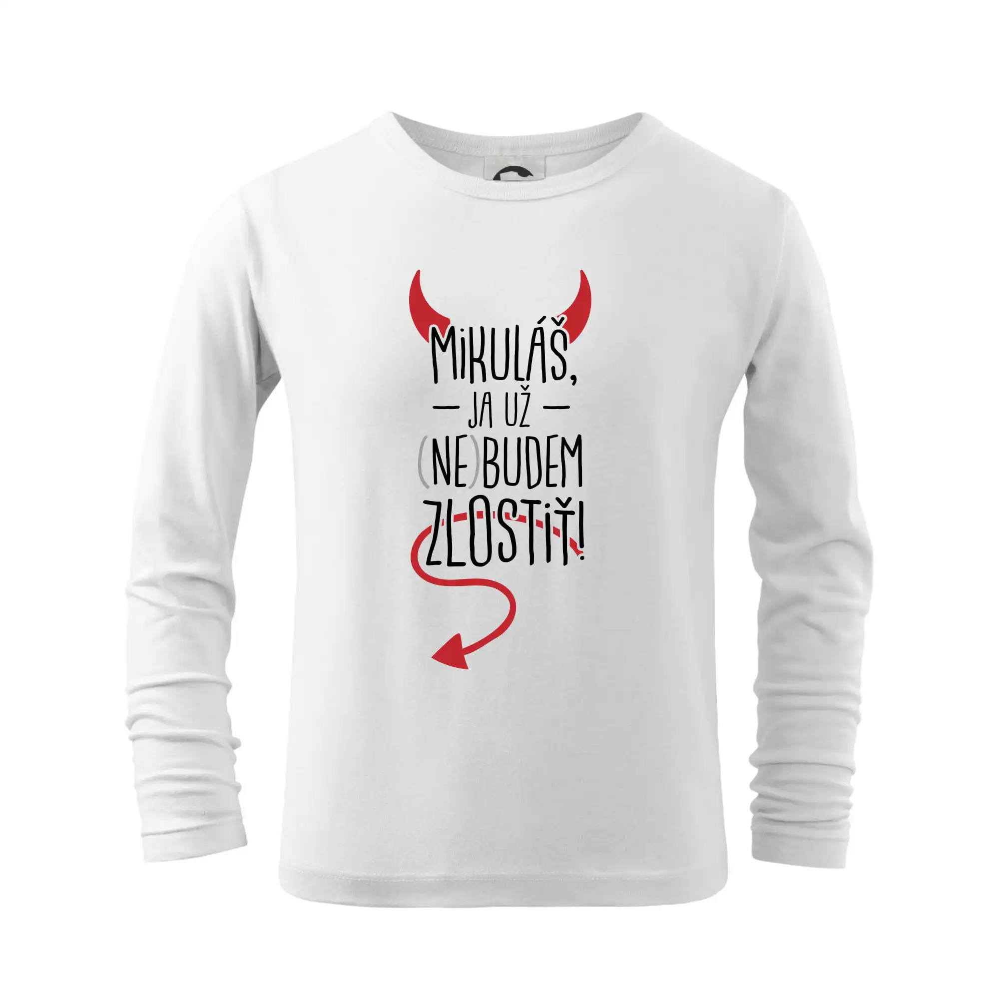 Vianočné tričká - Mikuláš, ja už nebudem zlostiť! - Tričko detské Long Sleeve