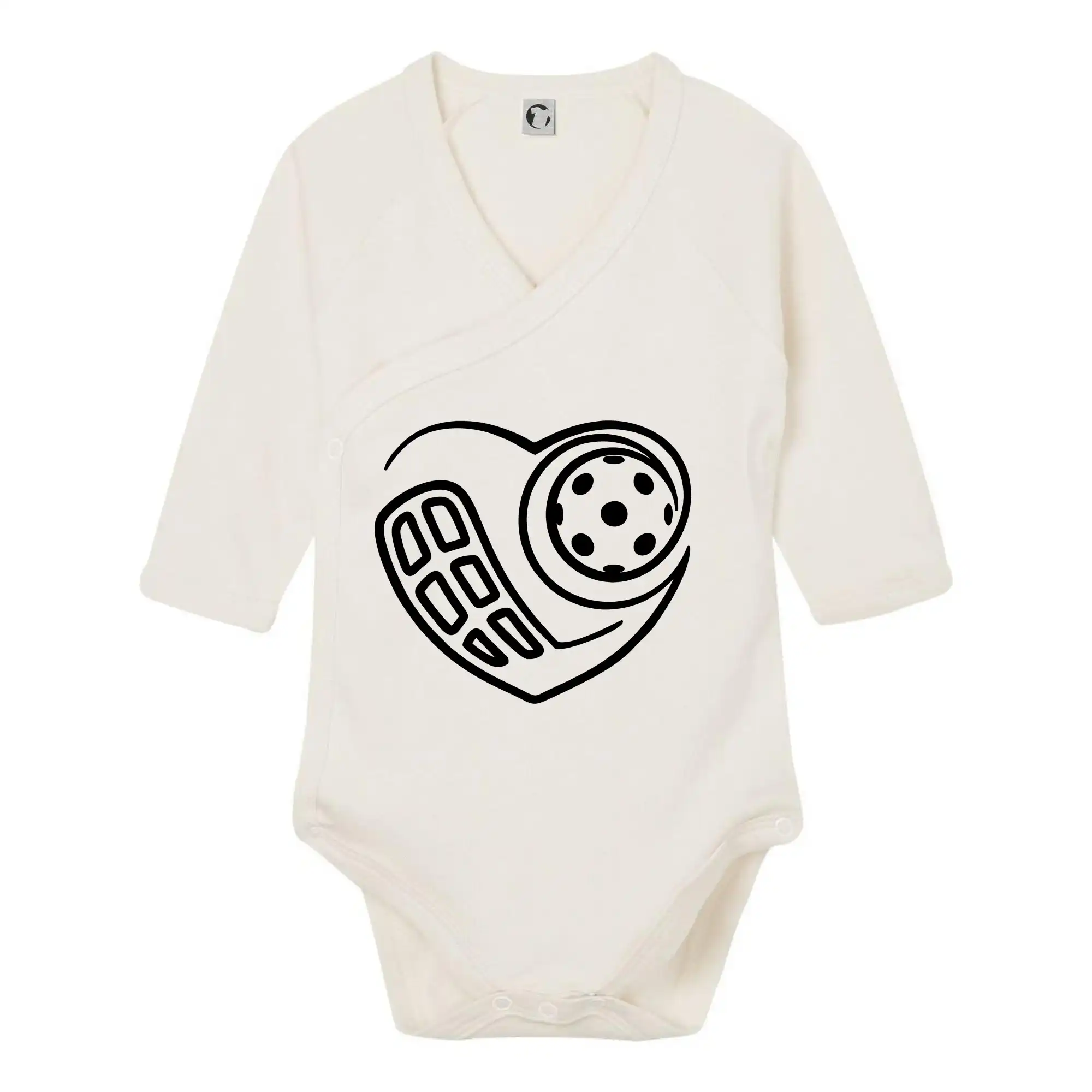 Florbalové tričká - Florbal love - Body zavinovacie s dlhým rukávom