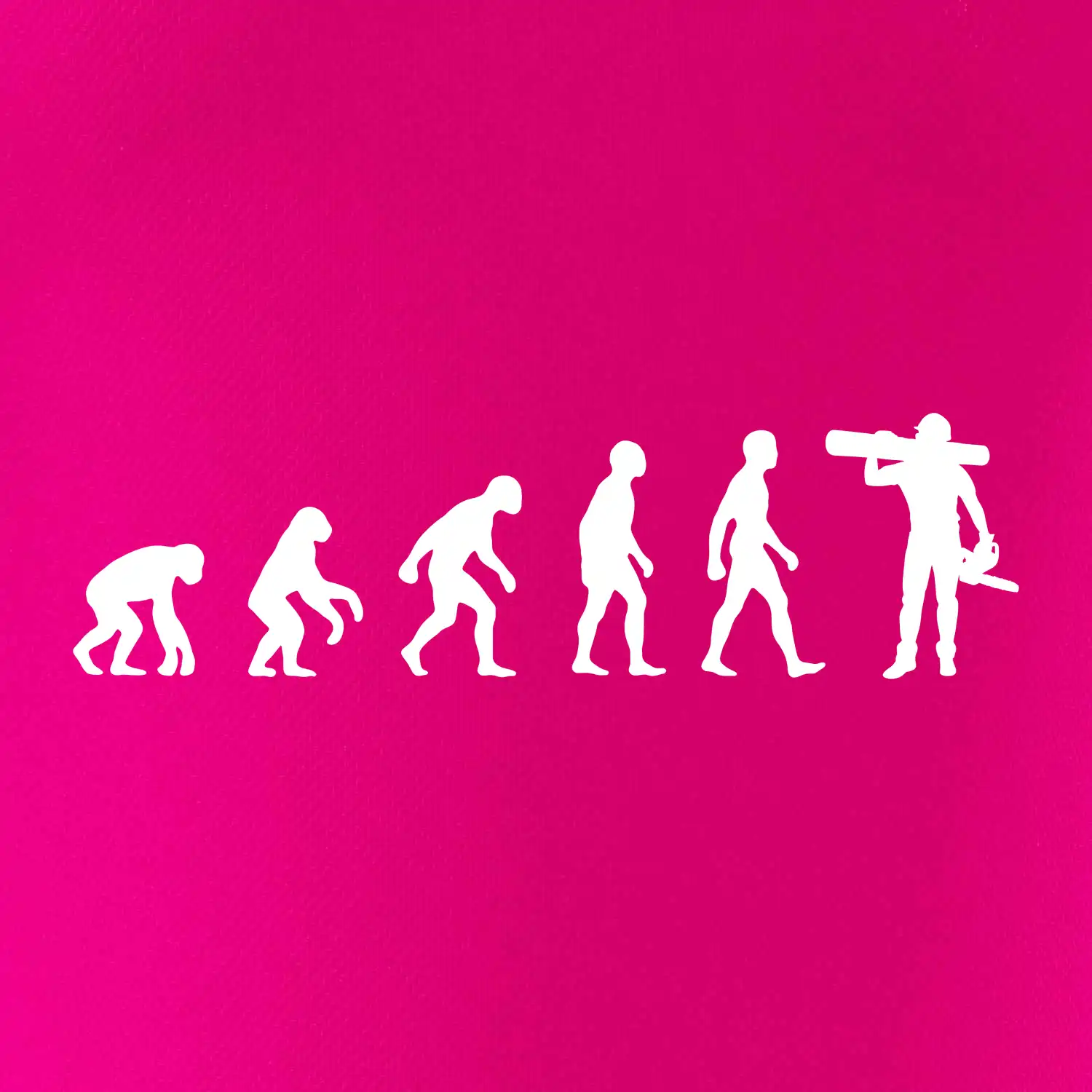 Evoluce dřevorubec - pila a kmen