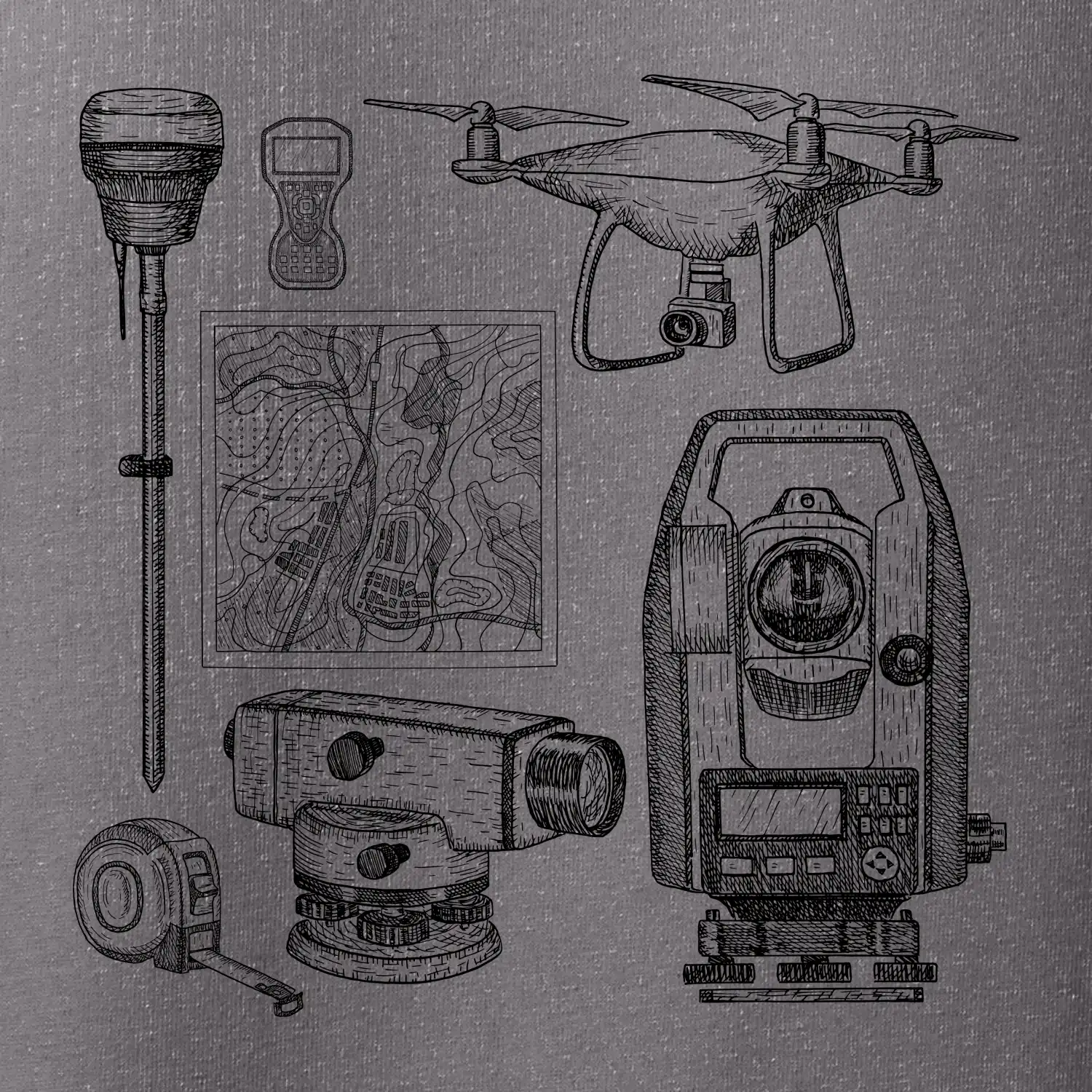 Geodet teodolit dron