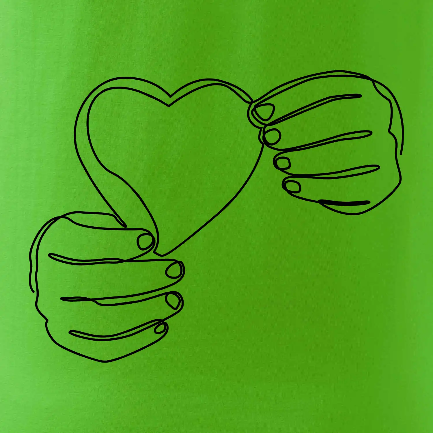 Ruka držící srdce  jedním tahem