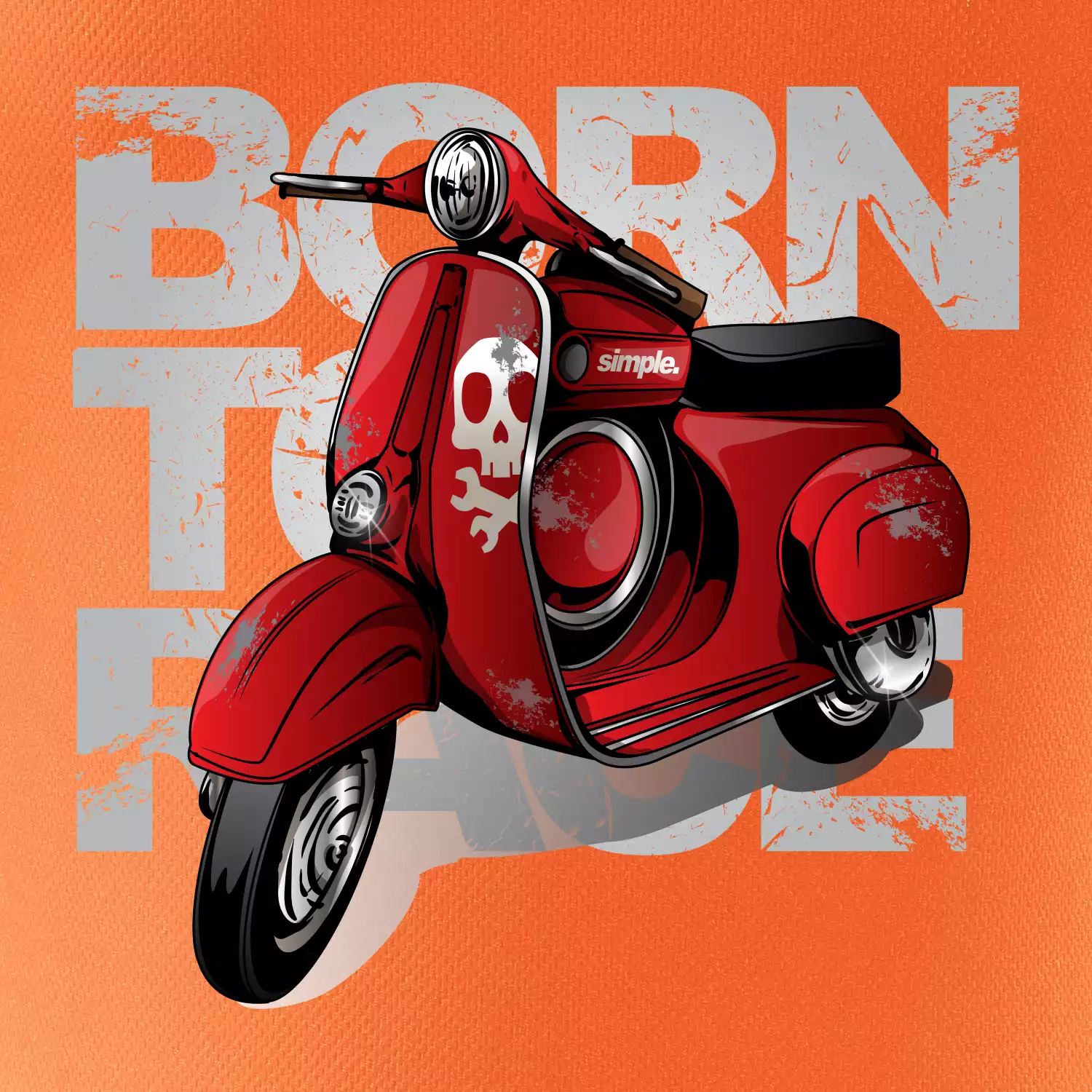 Scooter born to ride red