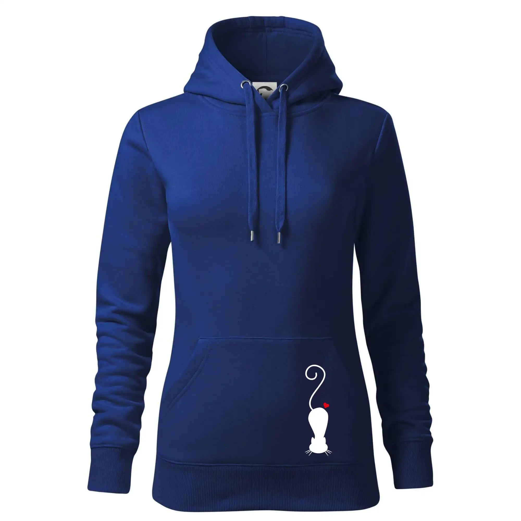 Vtipná tričká s mačkou - Zamilovaná mačka ležiaca - Mikina dámská Cape s kapucí