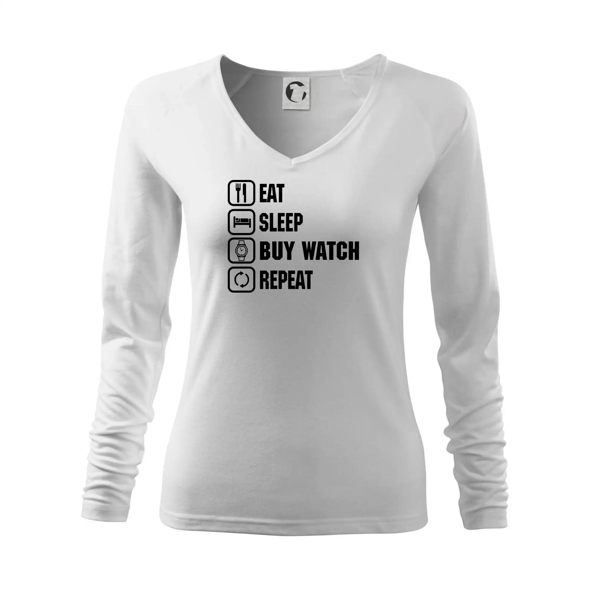 Eat sleep repeat - Eat Sleep Buy watch Repeat - Tričko dámske Elegance