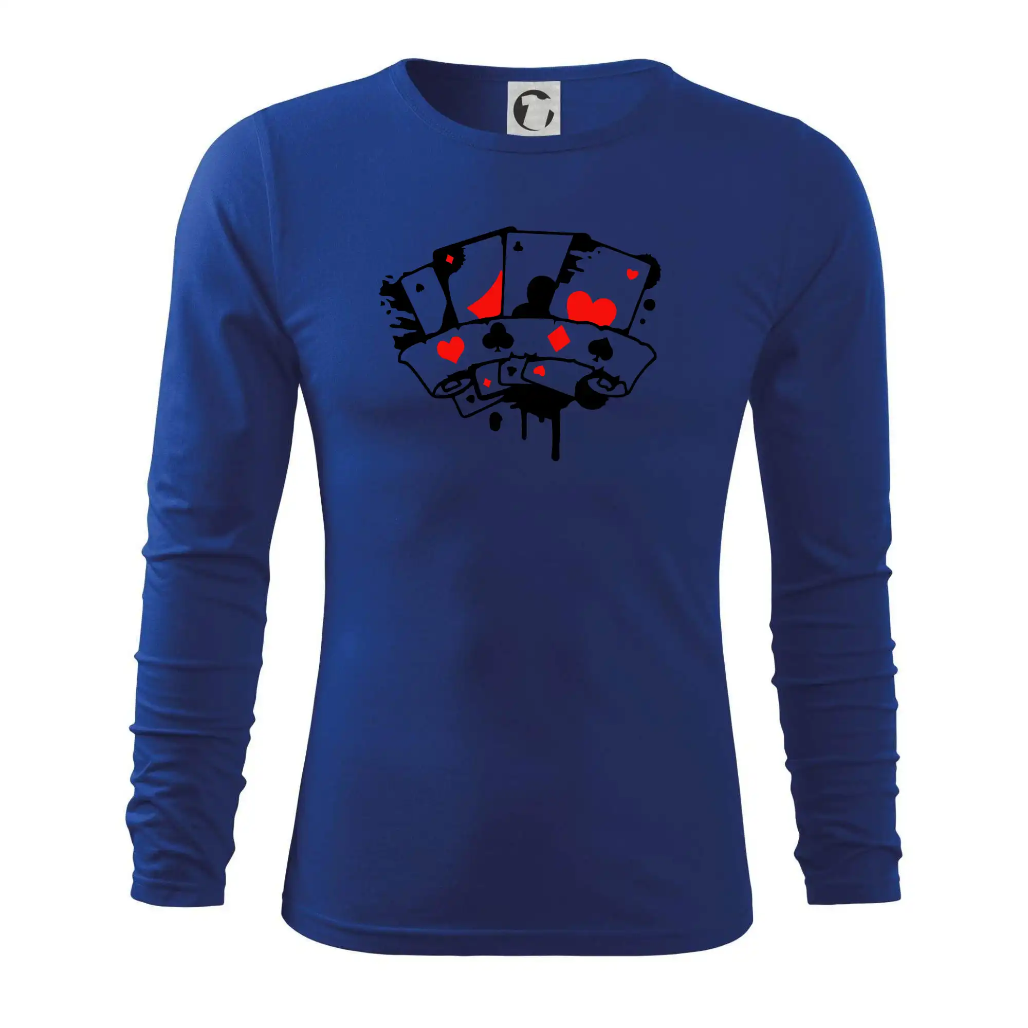Poker tričká - Poker splash 4 karty - Tričko s dlhým rukávom FIT-T long sleeve