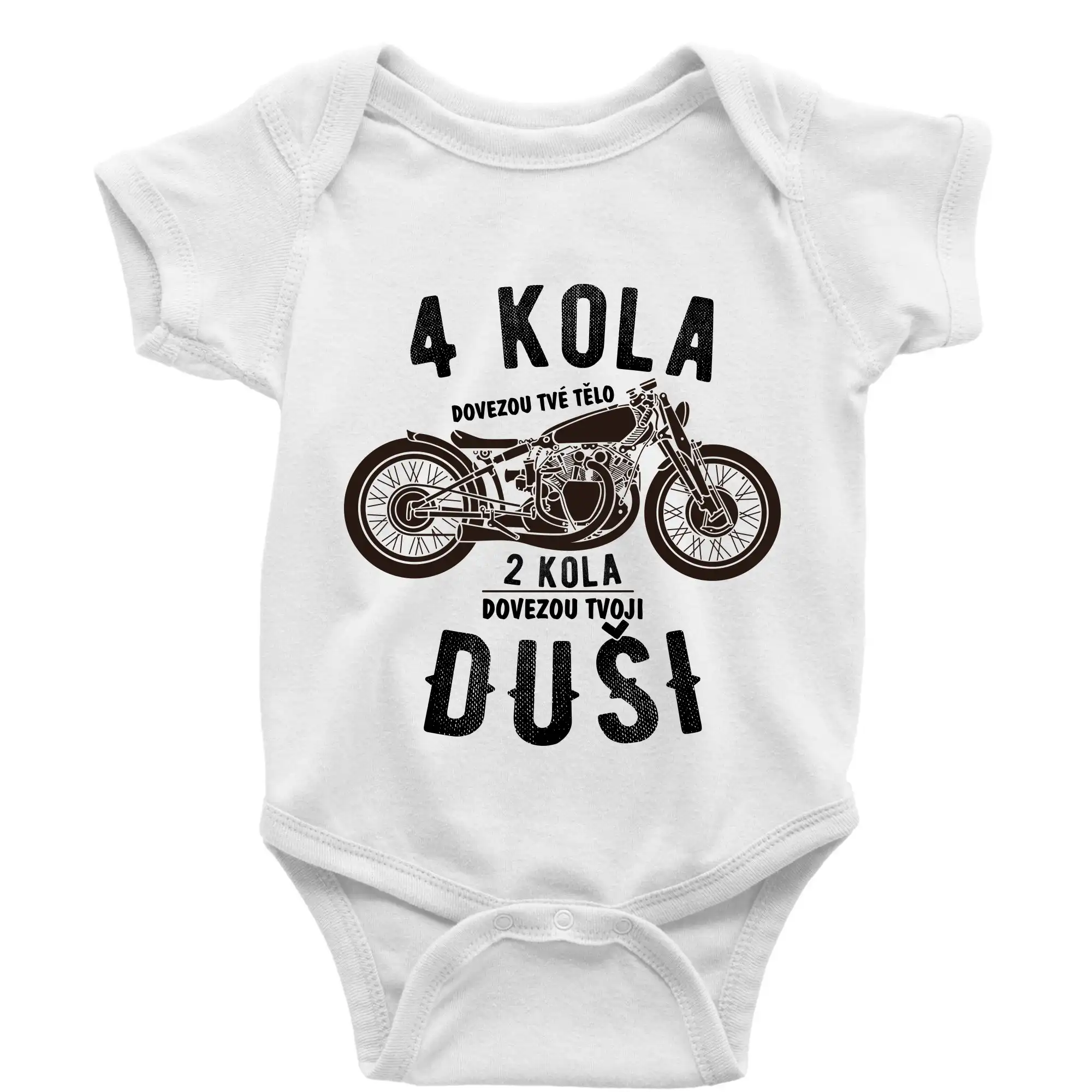 4 kolesá vs 2 kolesá - Body dojčenské s krátkym rukávom