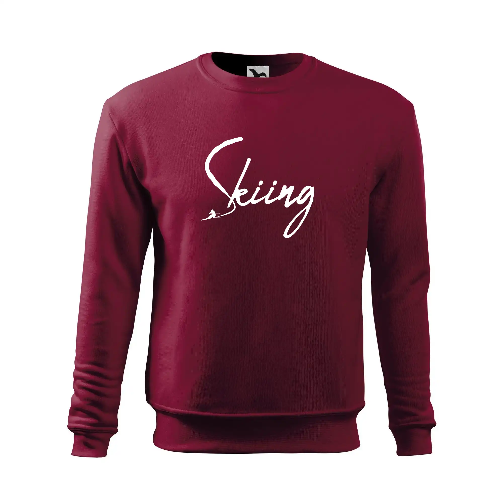 Skiing nápis lyžař