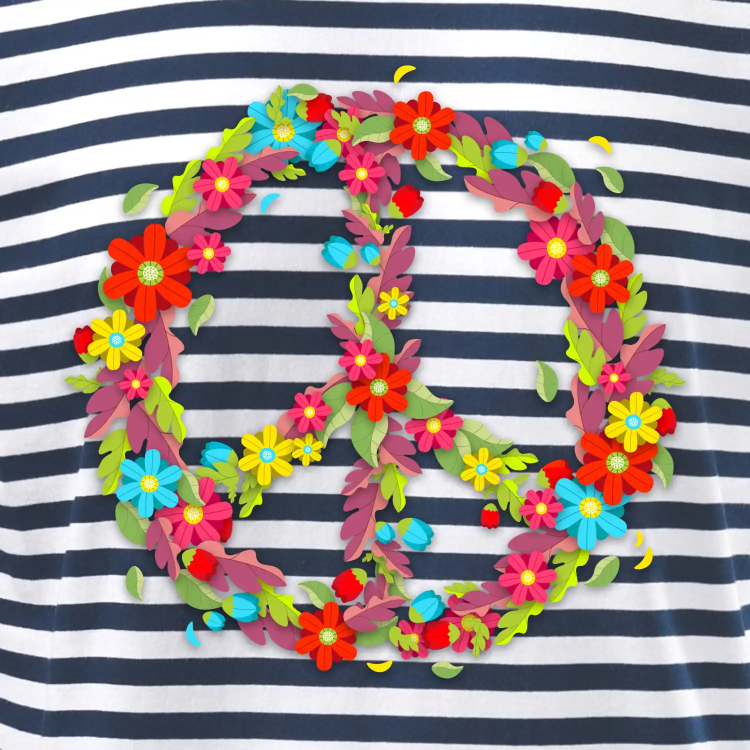 Peace symbol červené květiny