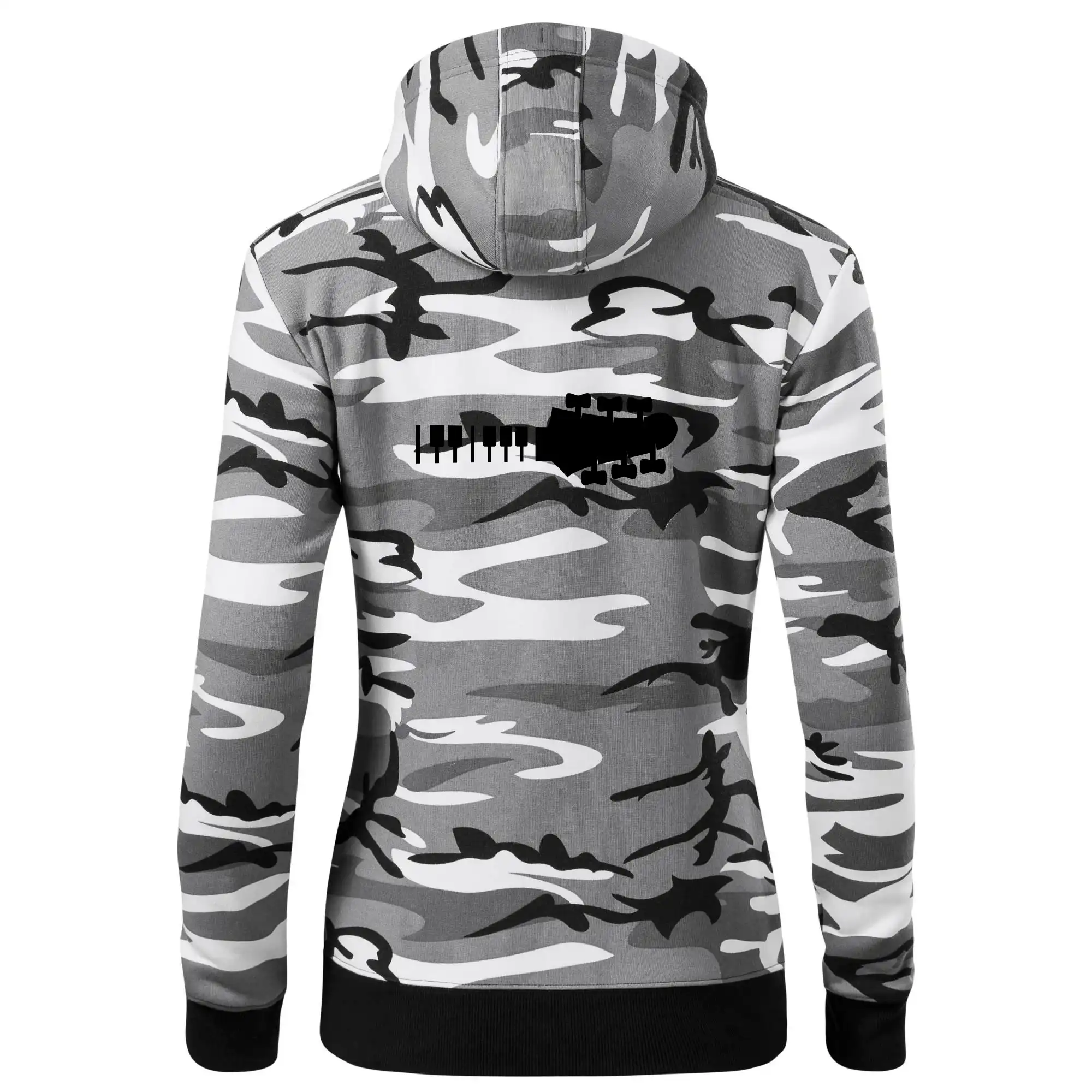 Klávesy a kytara - Mikina dámska trendy zipper s kapucňou