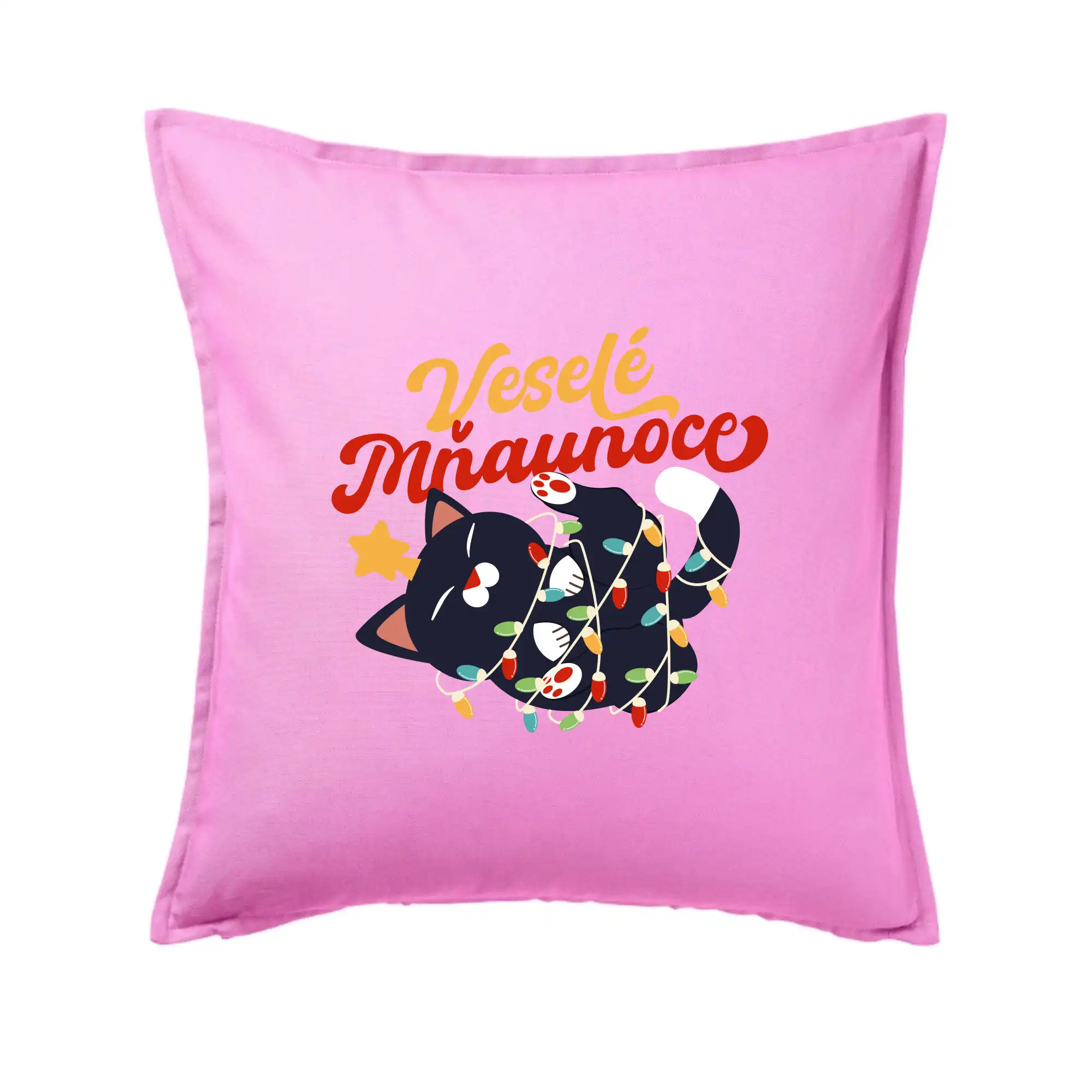 Vianočné tričká - Veselé Mňaunoce - Vankúš 50x50