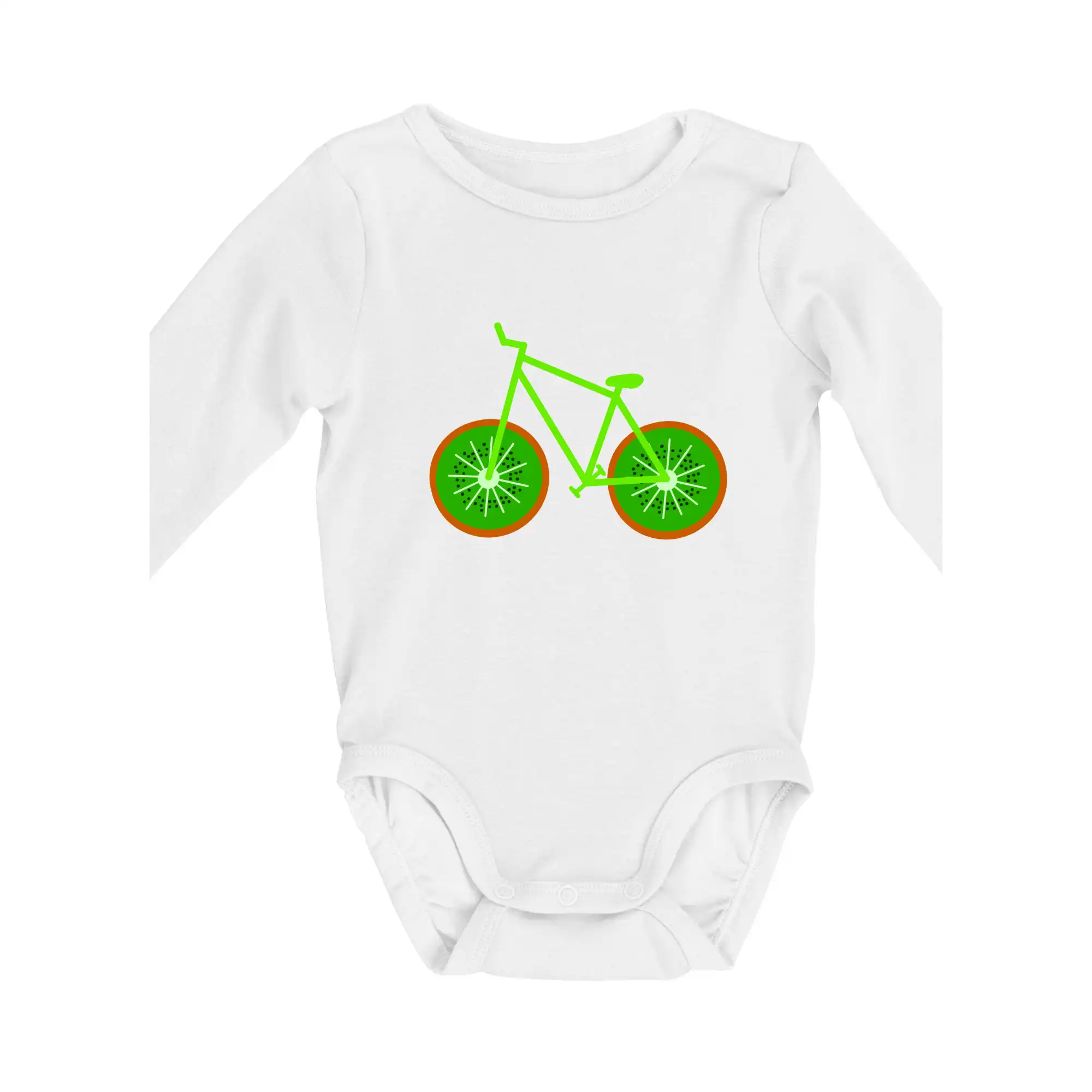 Tričko ako darček pre cyklistu - Kolo Kiwi - Body dojčenské s dlhým rukávom