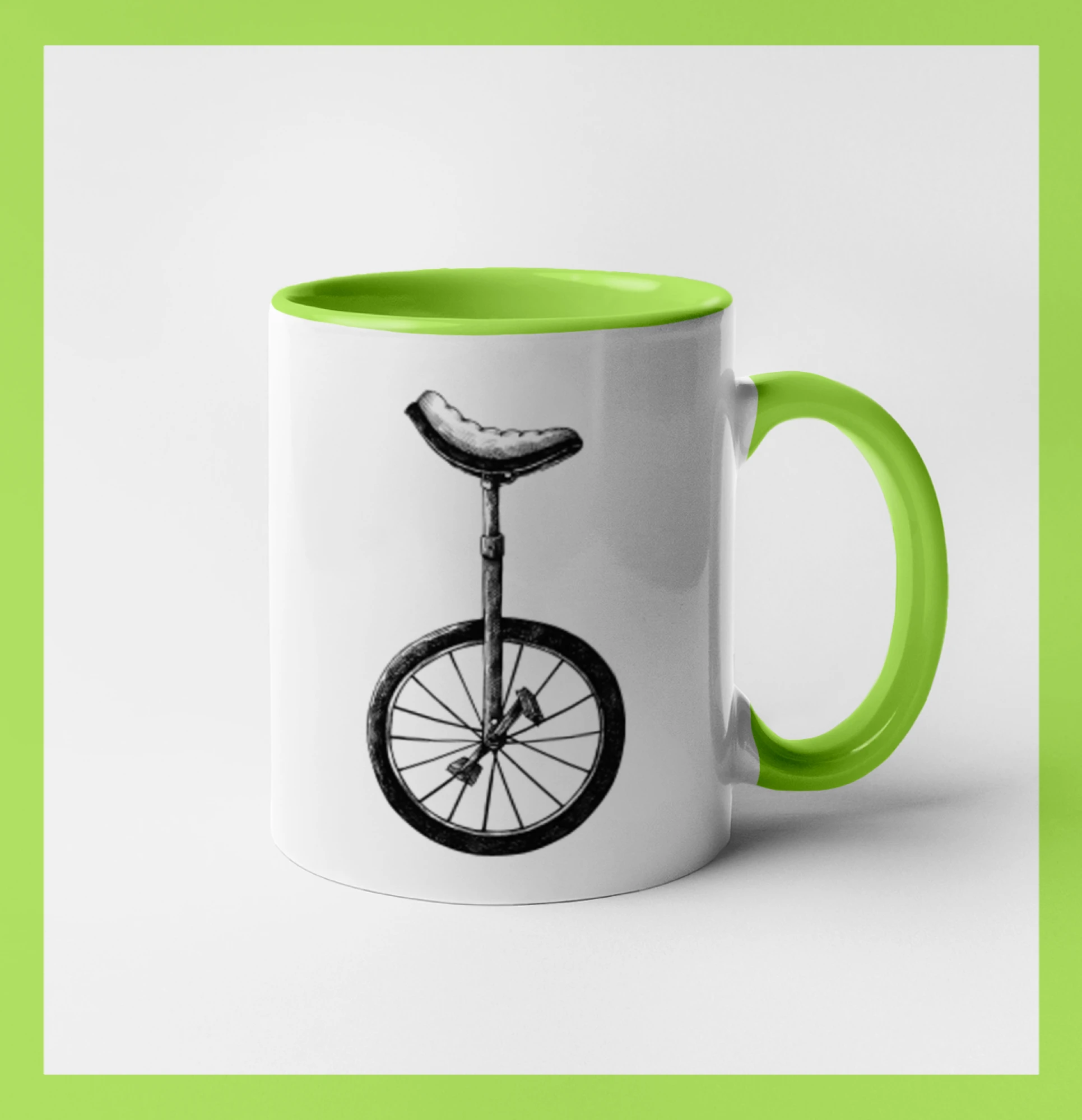 Tričko ako darček pre cyklistu - Jednokolka kreslená - Hrnček 