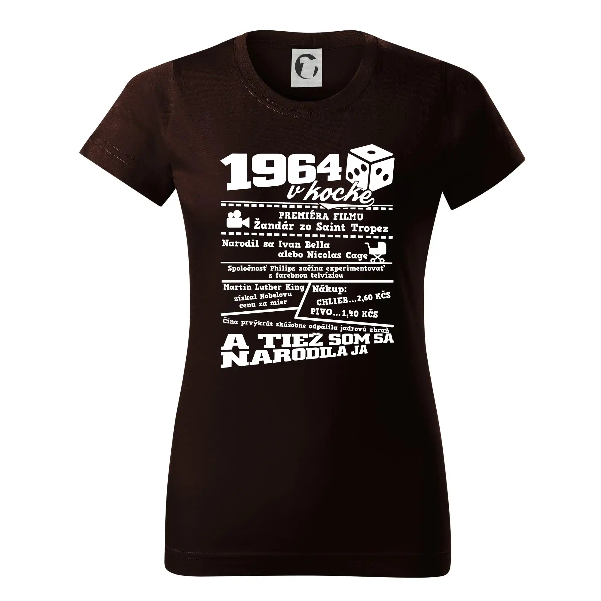 1964 v kocke - Dámske tričko basic - ľahko voľnejšie a dlhšie