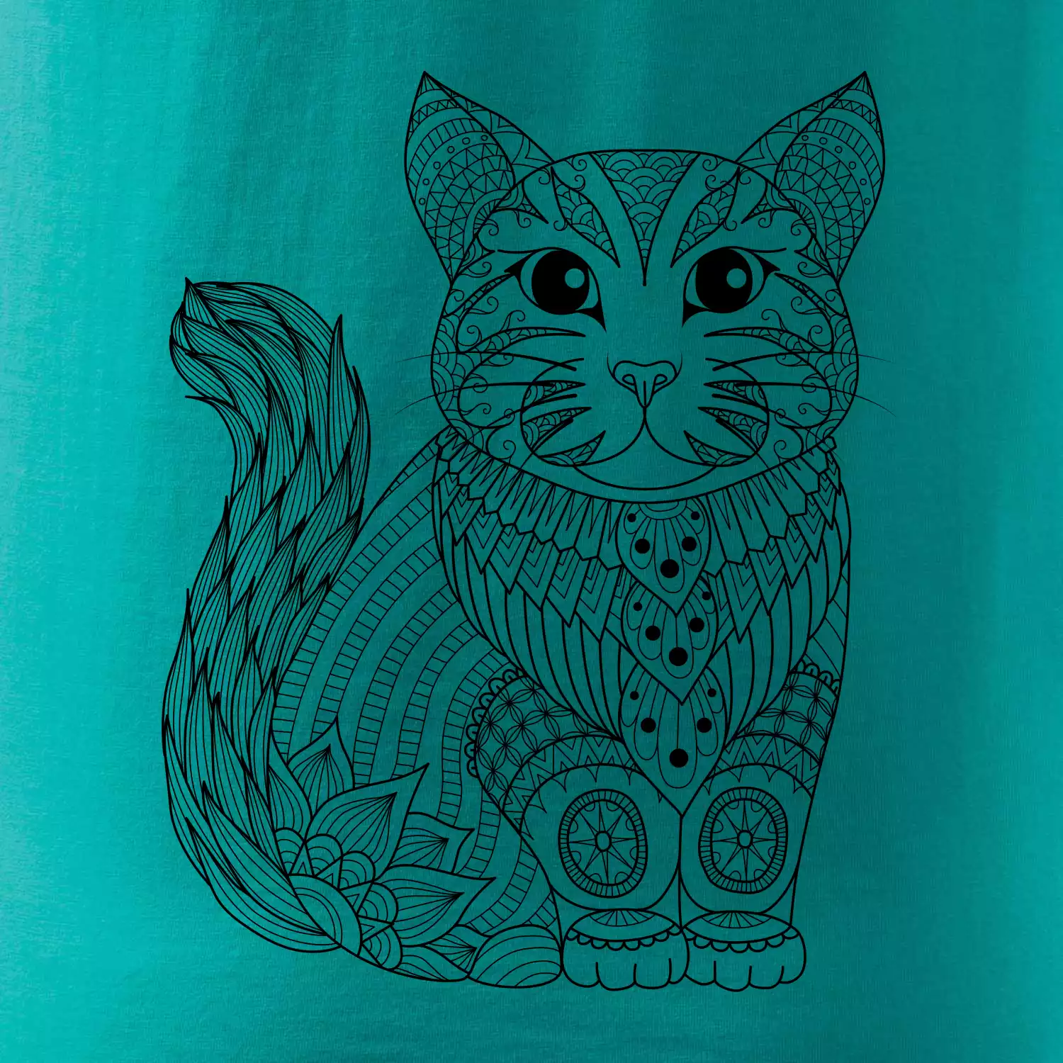 Kočka sedící mandala