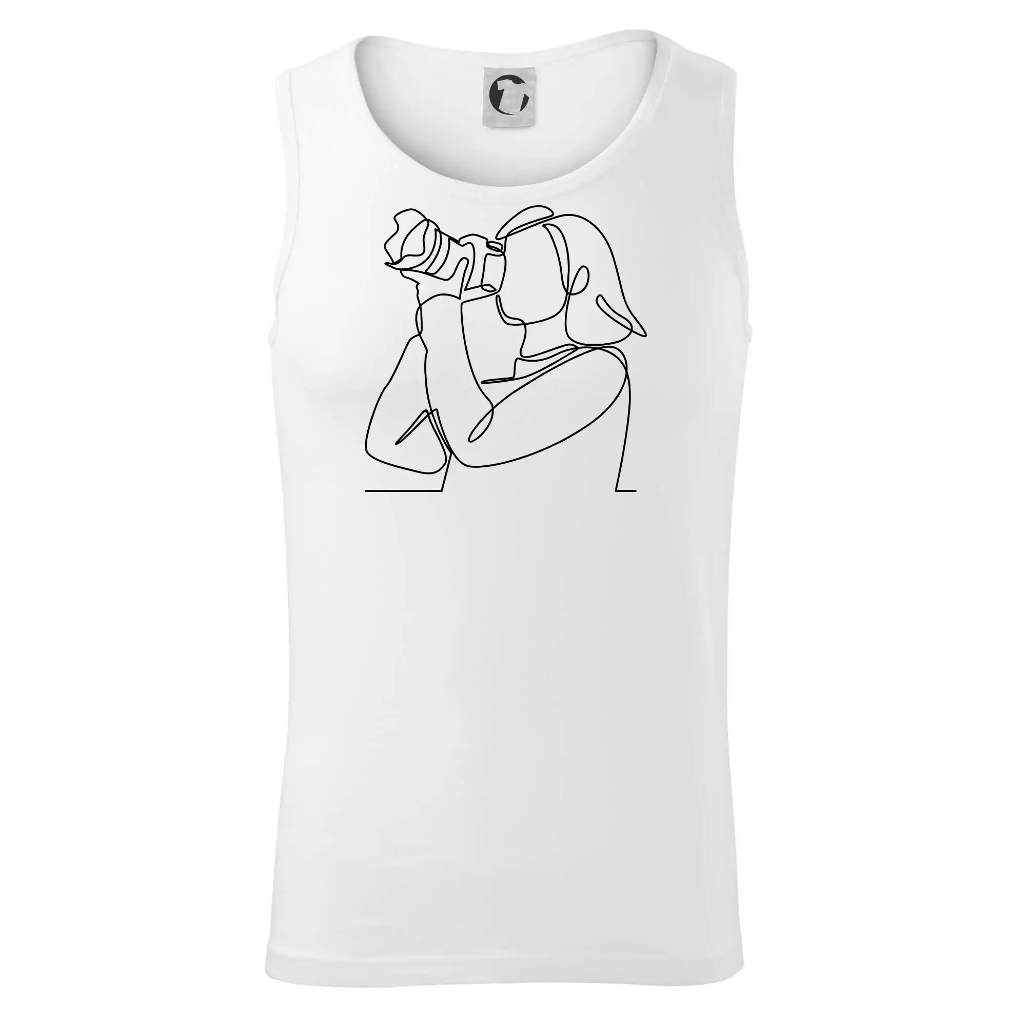 Fotografka stojící jedním tahem