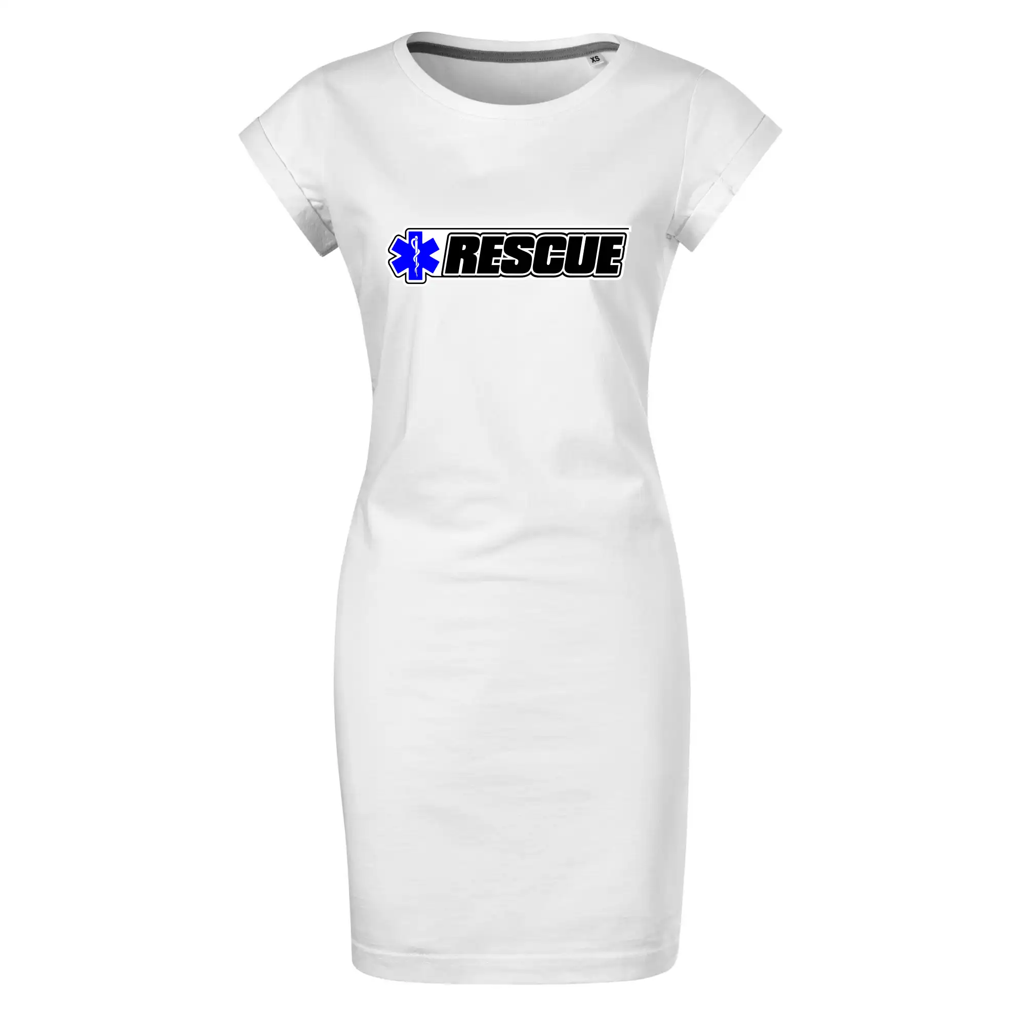 Tričká a mikiny pre záchranárov a lekárov - Kvalitné oblečenie pre zdravotníkov - Záchranár rescue kríž modrý - Tričko Šaty FREEDOM