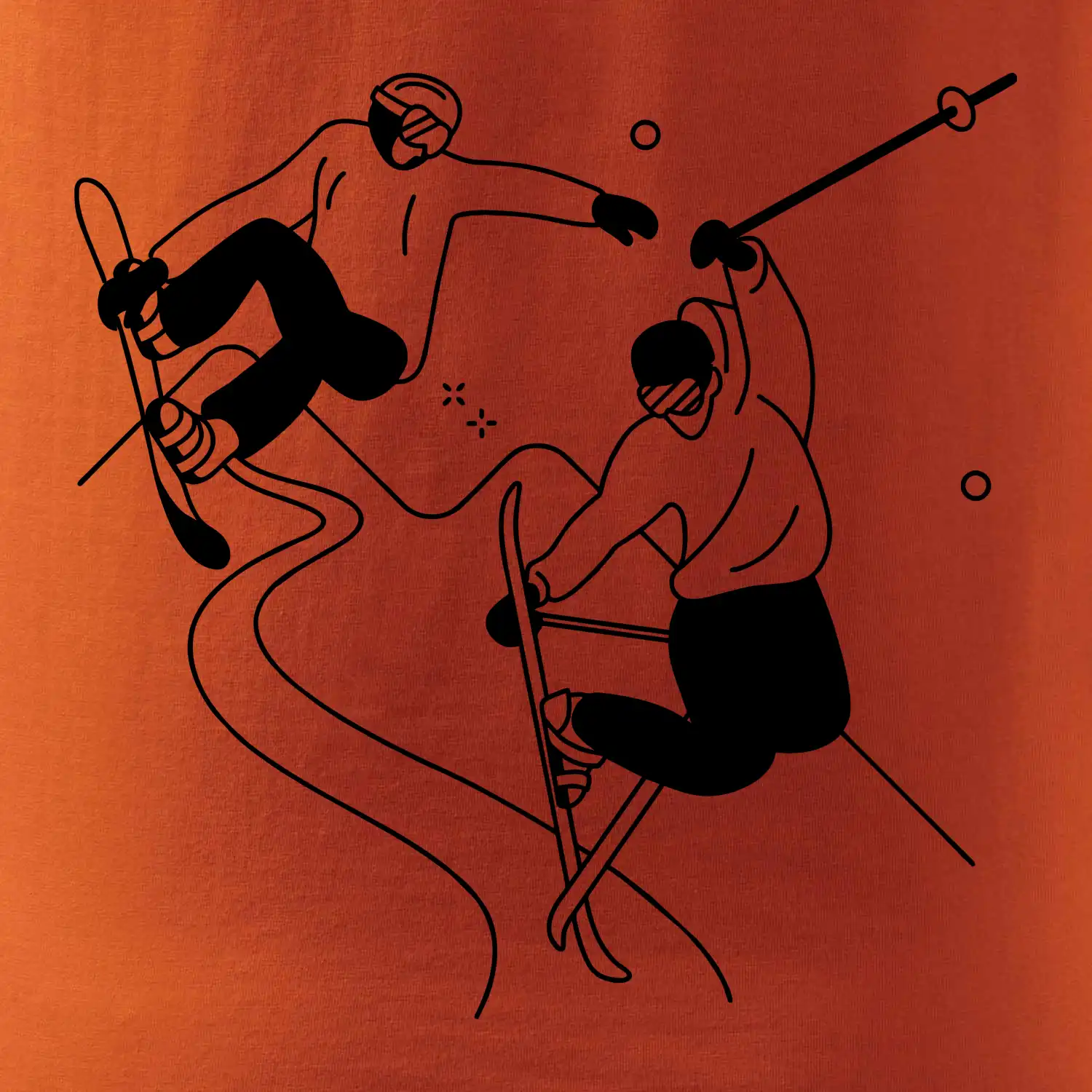 Lyžovaní - kresleny obrázek