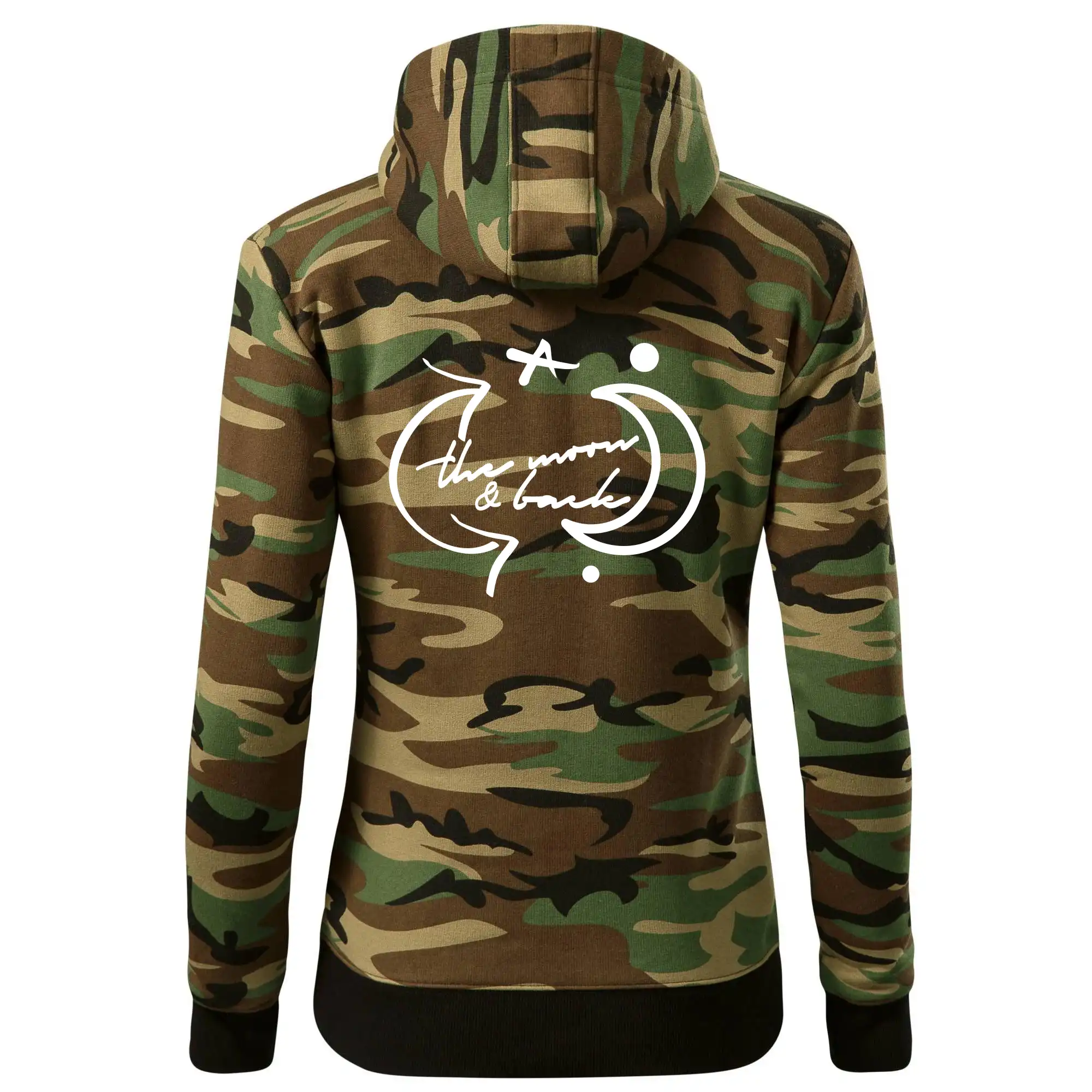 Tričká pre zamilovaných - The moon and back - Mikina dámska trendy zipper s kapucňou