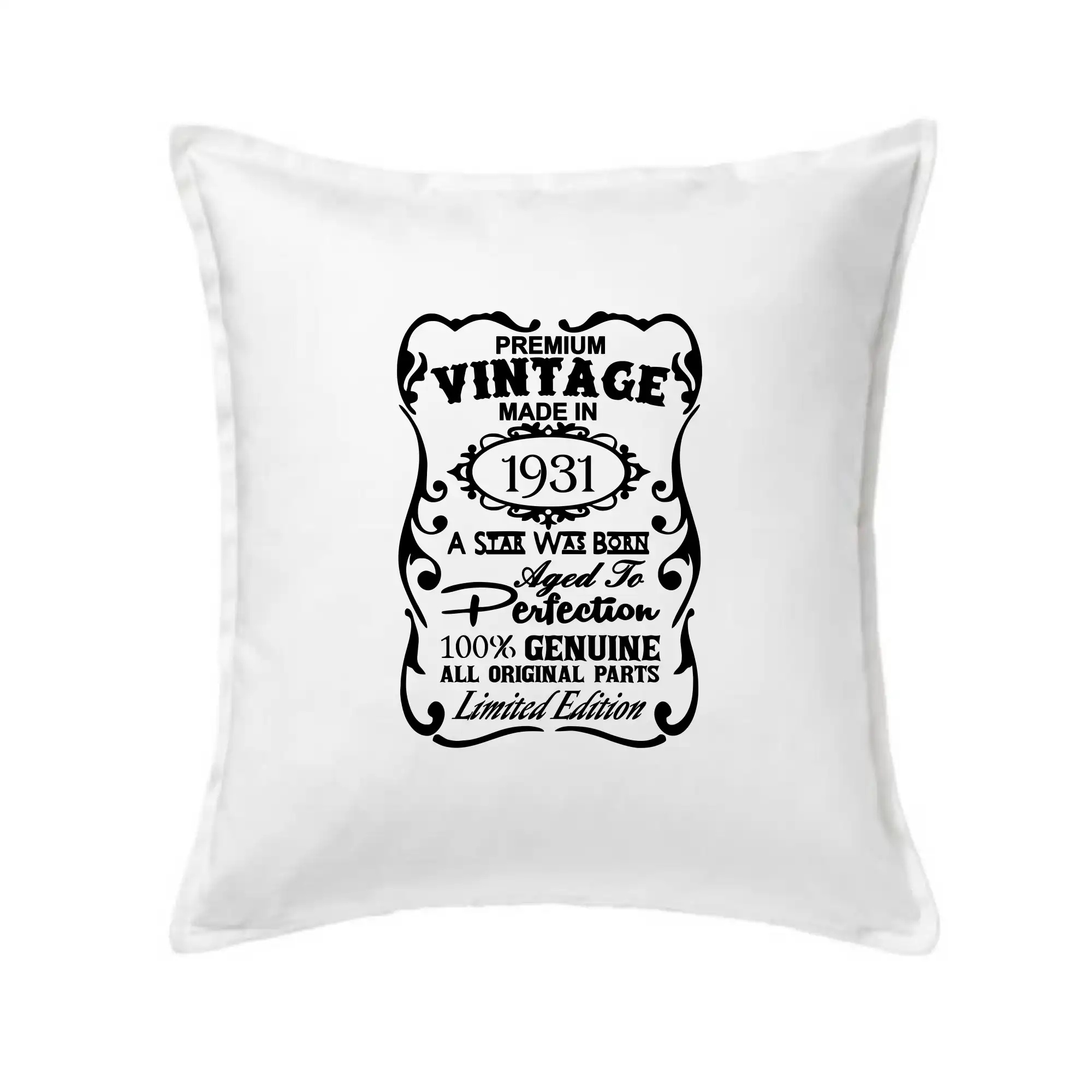 Narodeninové trička podľa ročníku - Vintage Etiketa - 1931 - Vankúš 50x50