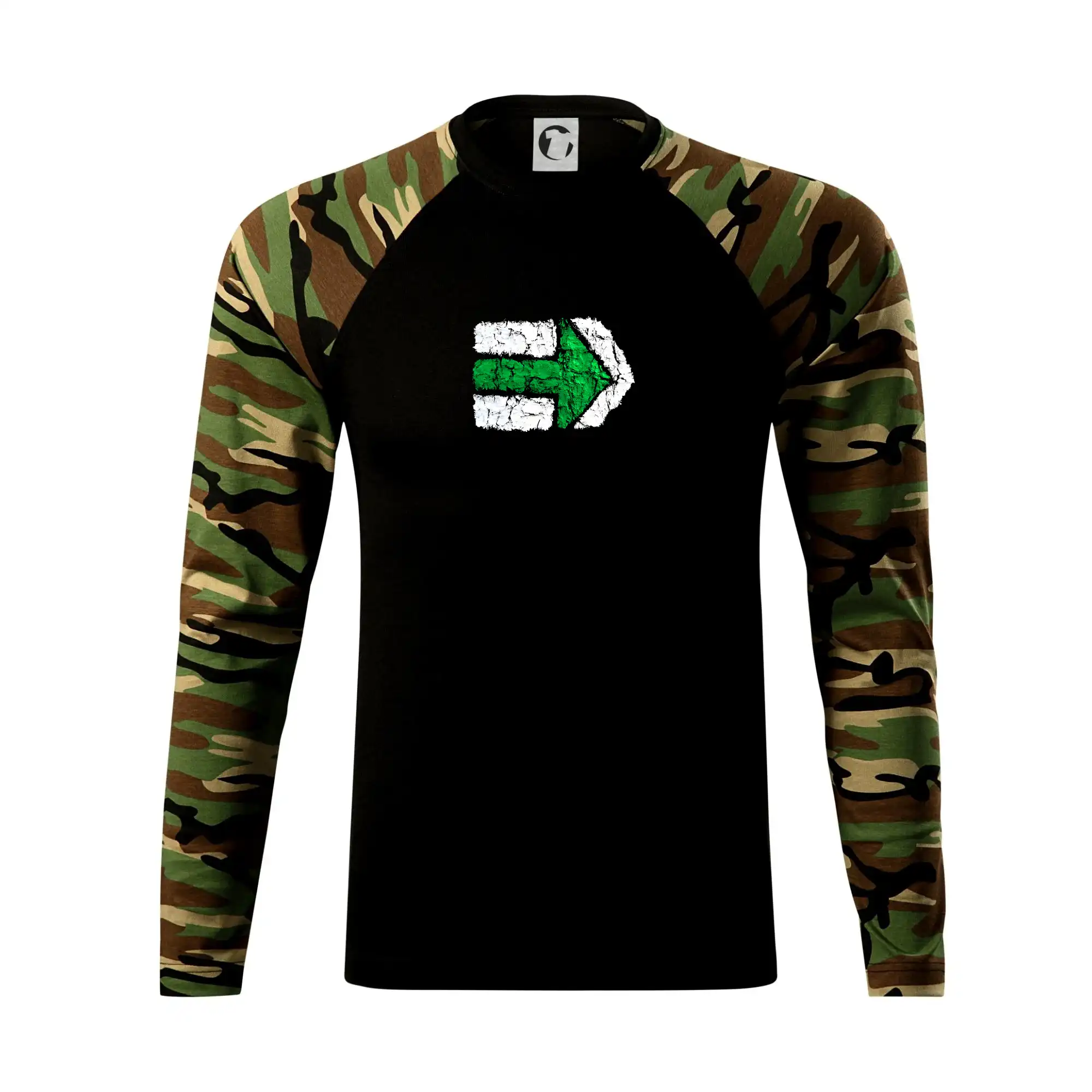 Trička na kempovanie - Párová turistická značka  zelená - Camouflage LS