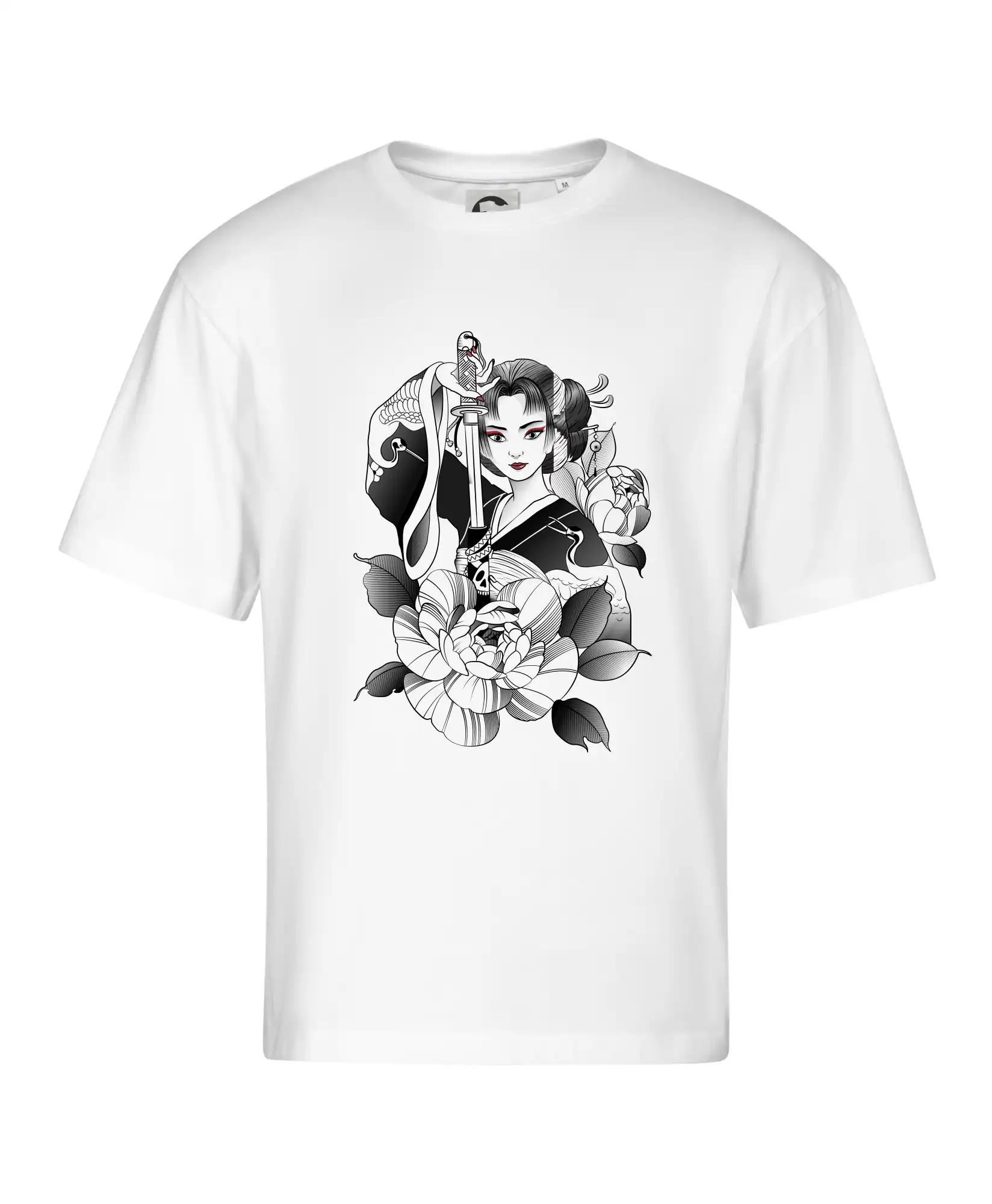 Tričká s japonskou tematikou - Japonsko - žena s mečom - Stage unisex - OVERSIZE