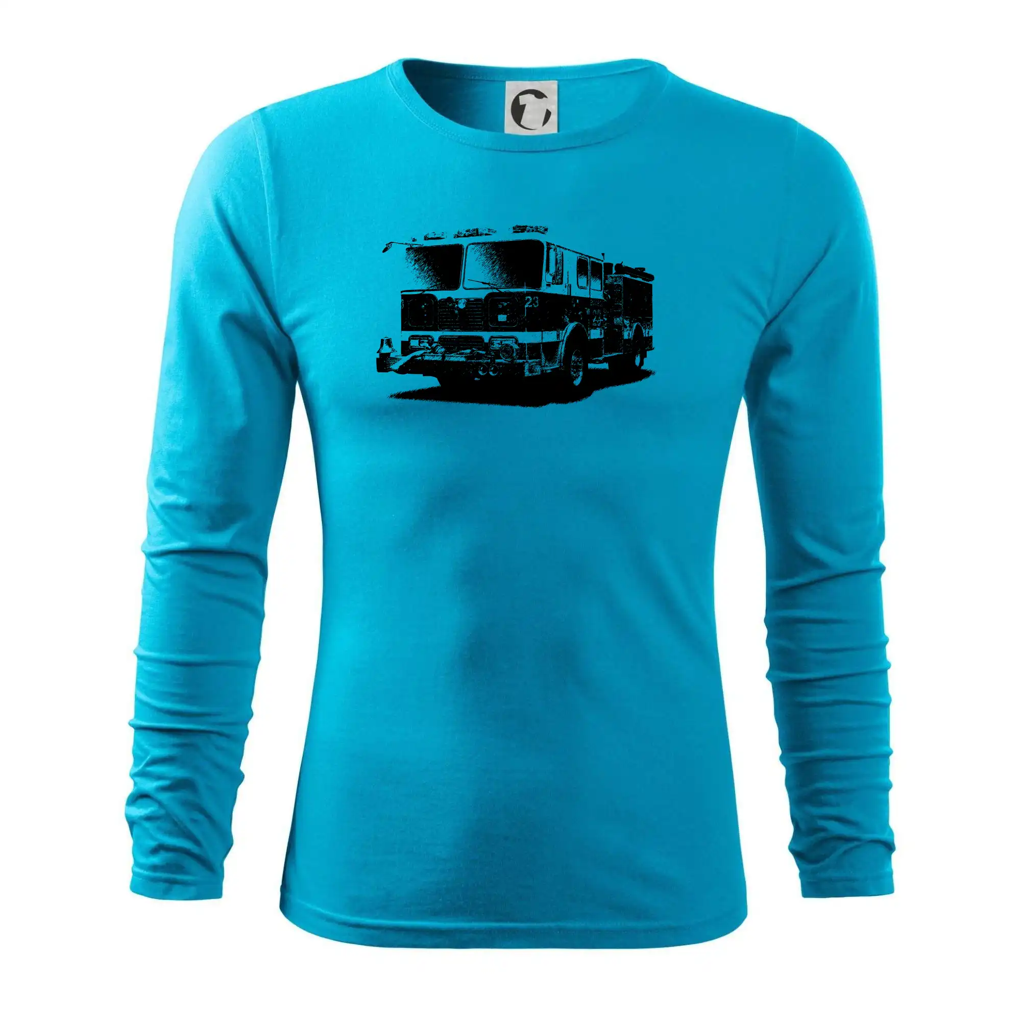 Originálne tričká pre hasičov - Hasičské auto americkej - Tričko s dlhým rukávom FIT-T long sleeve