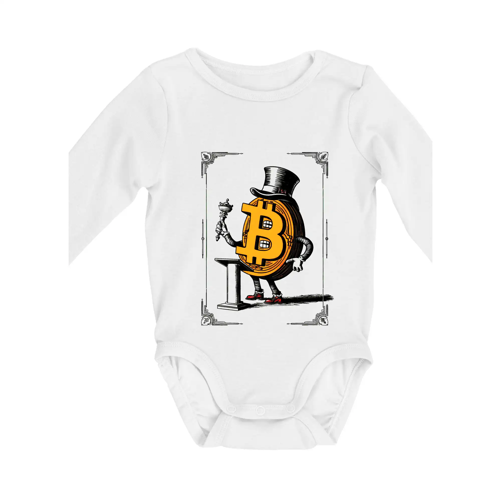 Oldschool bitcoin - Body dojčenské s dlhým rukávom