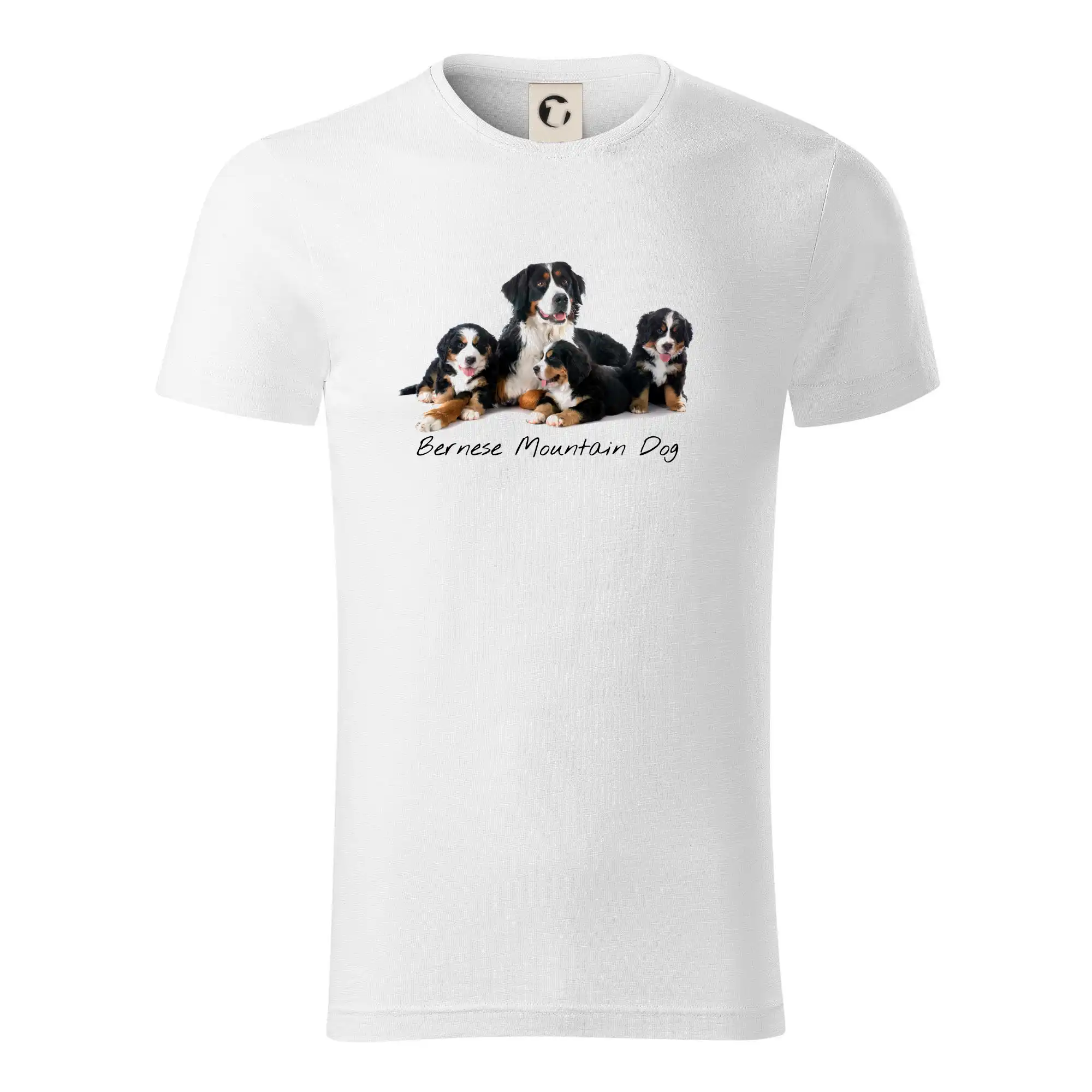 Bernský salašnícky pes na tričku - Bernese mountain dog celá rodina - Tričko z organickej bavlny