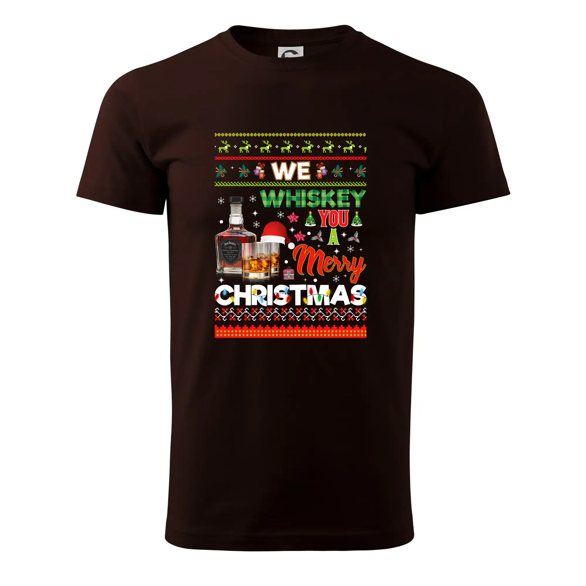 Vianočné tričká - We Whiskey you a Merry Christmas - Pánske tričko nižšej gramáže