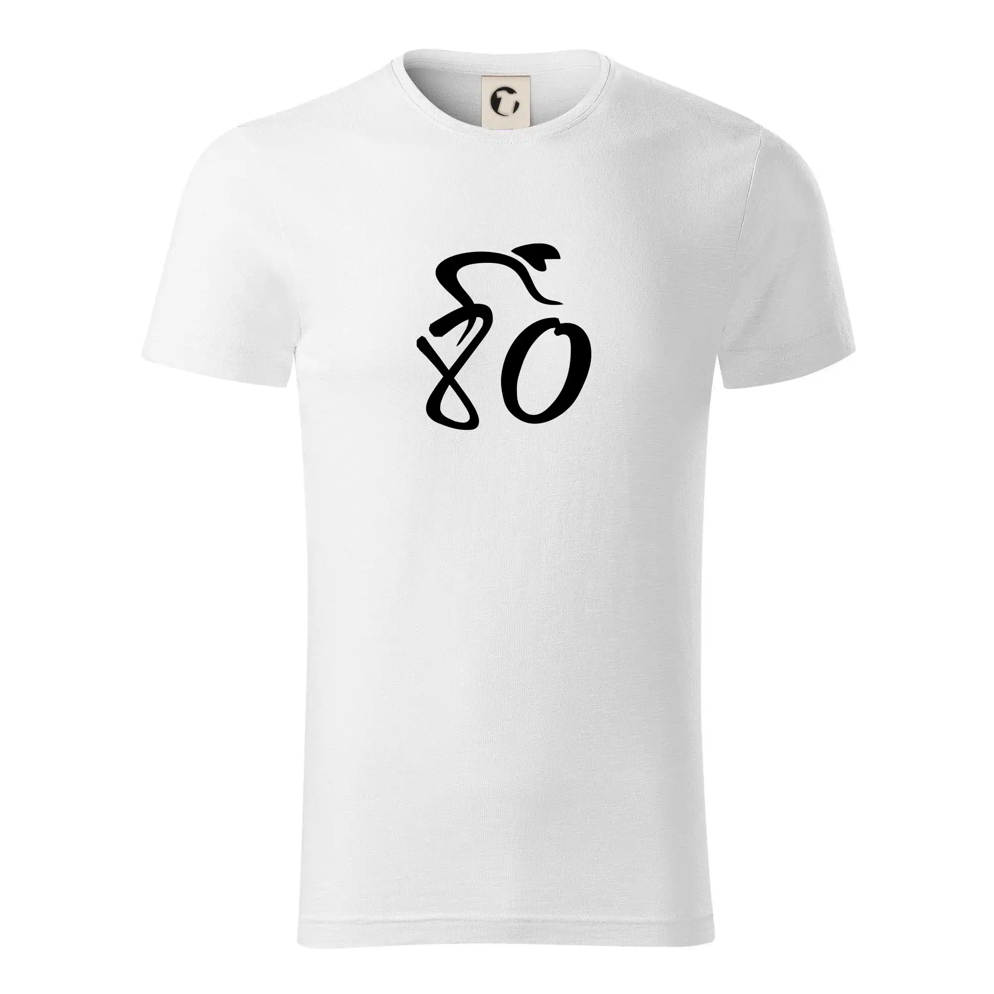 Tričko ako darček pre cyklistu - Cyklista oslavuje osemdesiatiny  (80) - Tričko z organickej bavlny