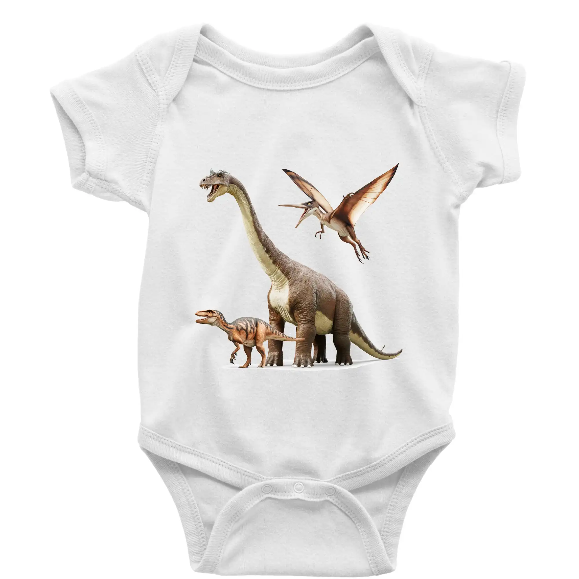 Tričká so zvieratami - Fotka s dinosaurami - Body dojčenské s krátkym rukávom