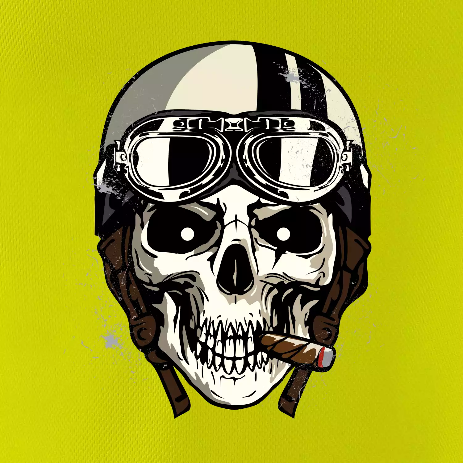 Motorkářská helma a doutník