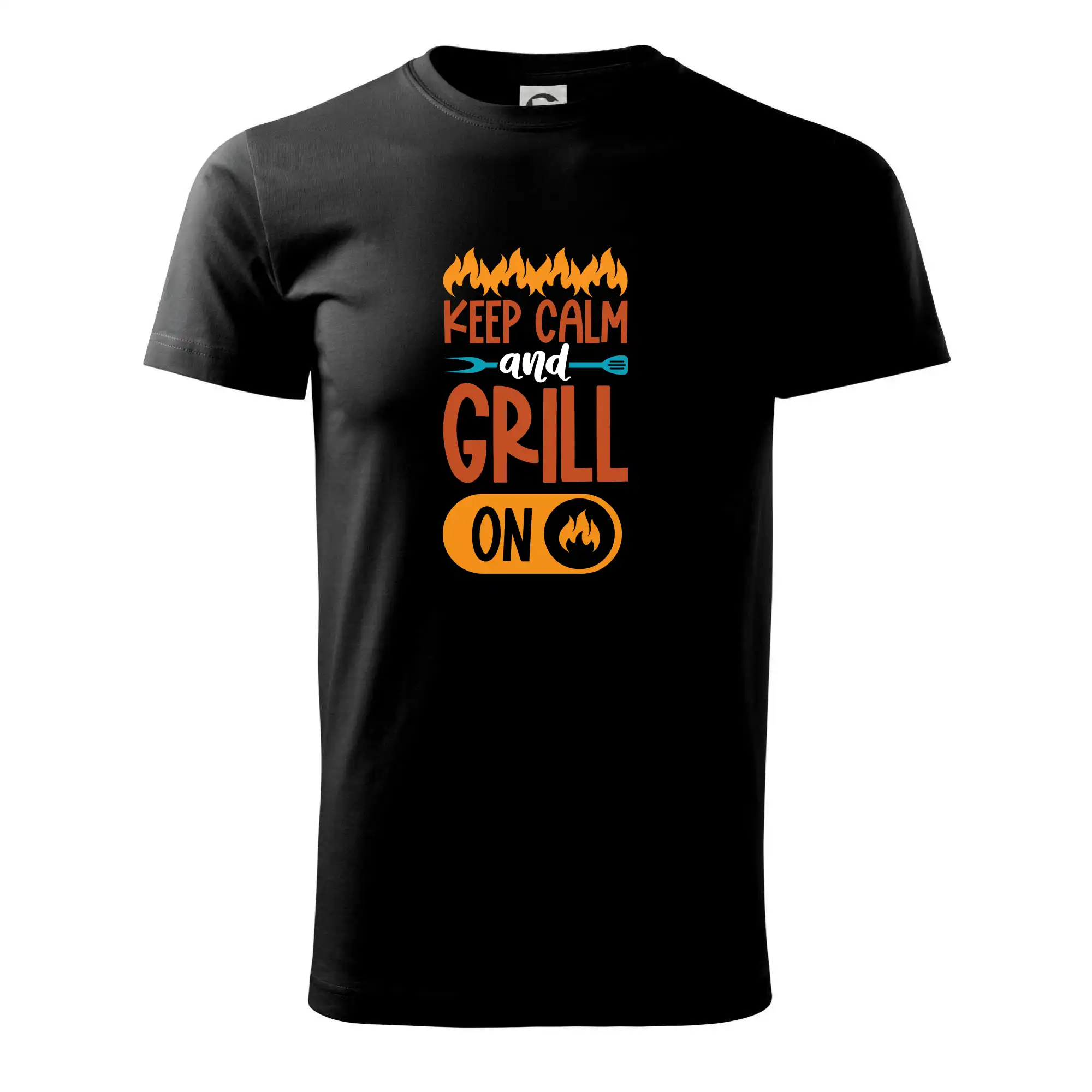Tričká a zástery na grilovanie - Keep calm and grill on - Pánske tričko nižšej gramáže