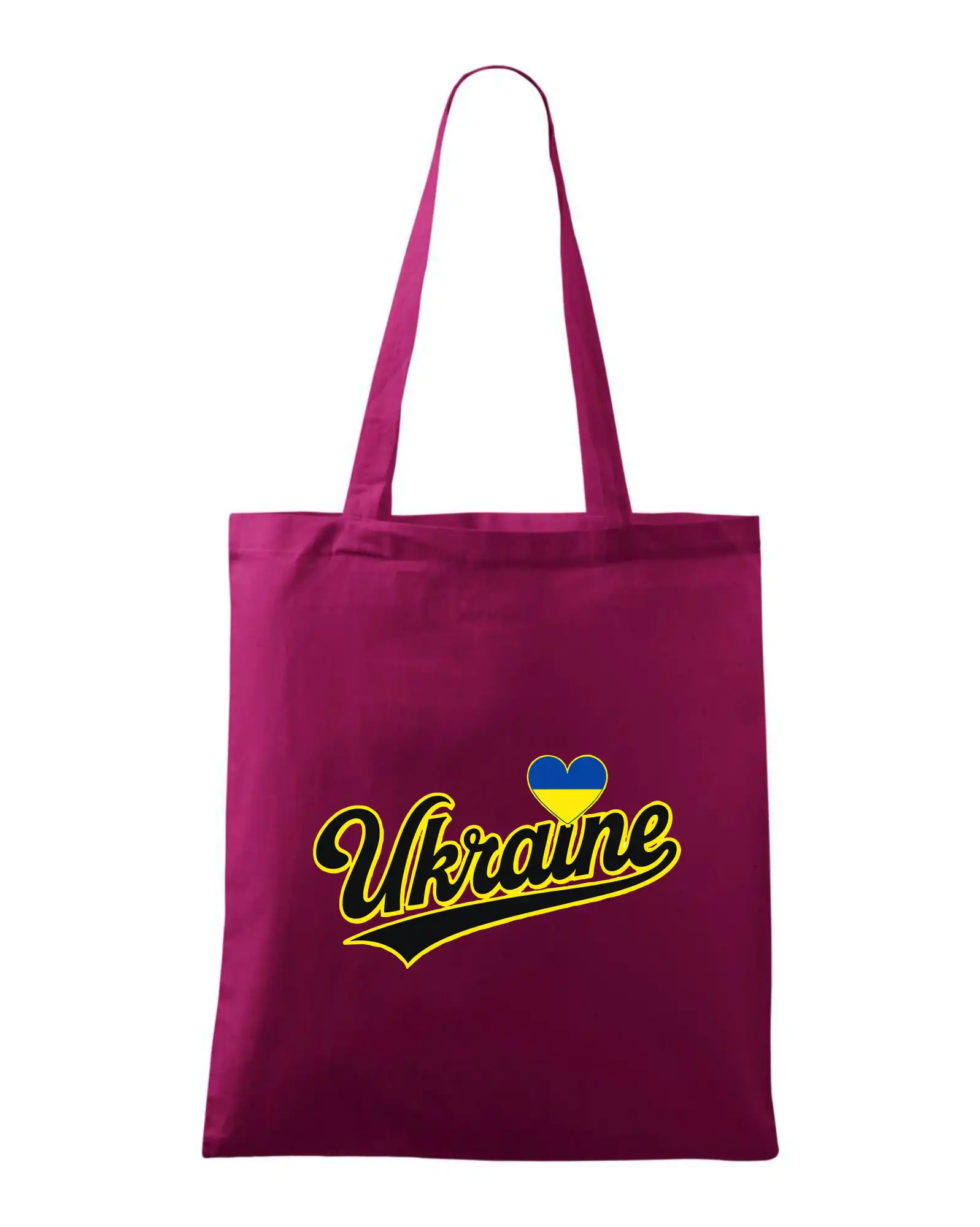 Tričká s vlajkou ukrajiny - Ukraine - nápis čierny - Taška bavlnená
