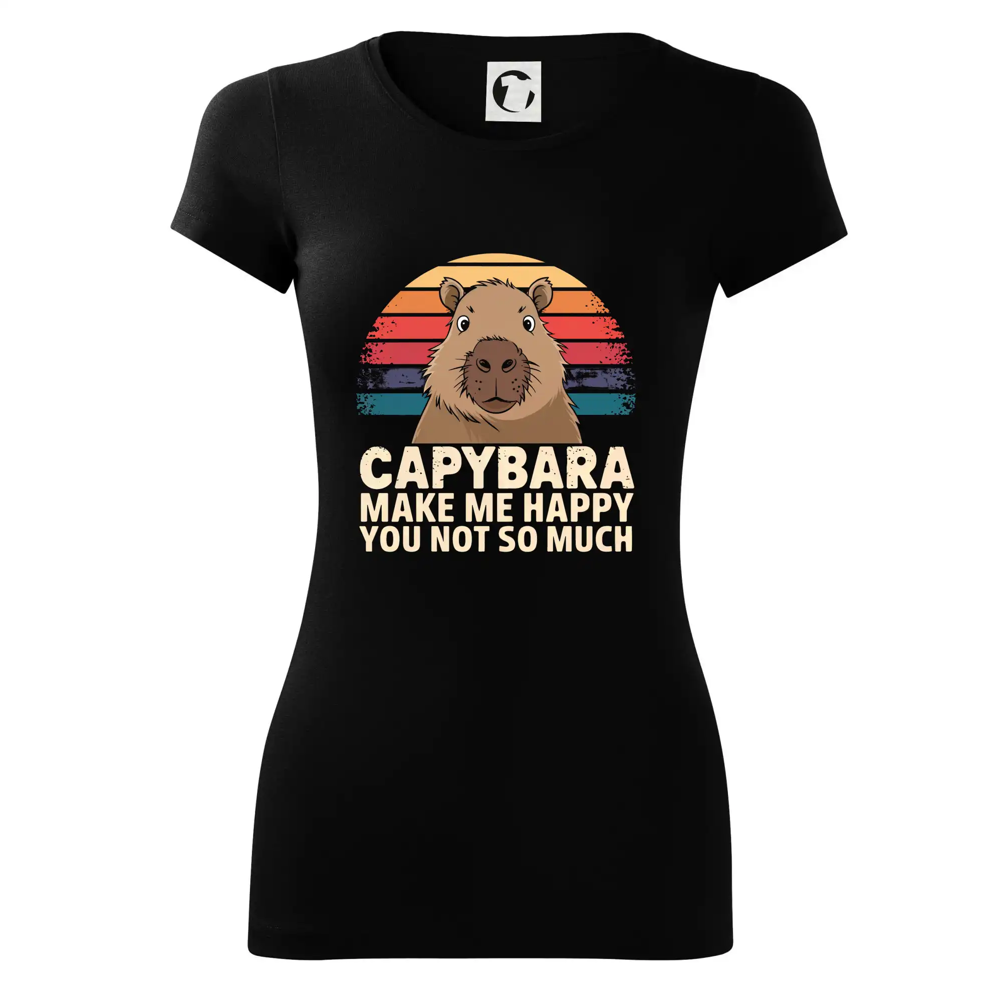 Tričká so zvieratami - Capybara Make Me Happy You Not So Much - Dámske tričko Glance - Priliehavejší strih