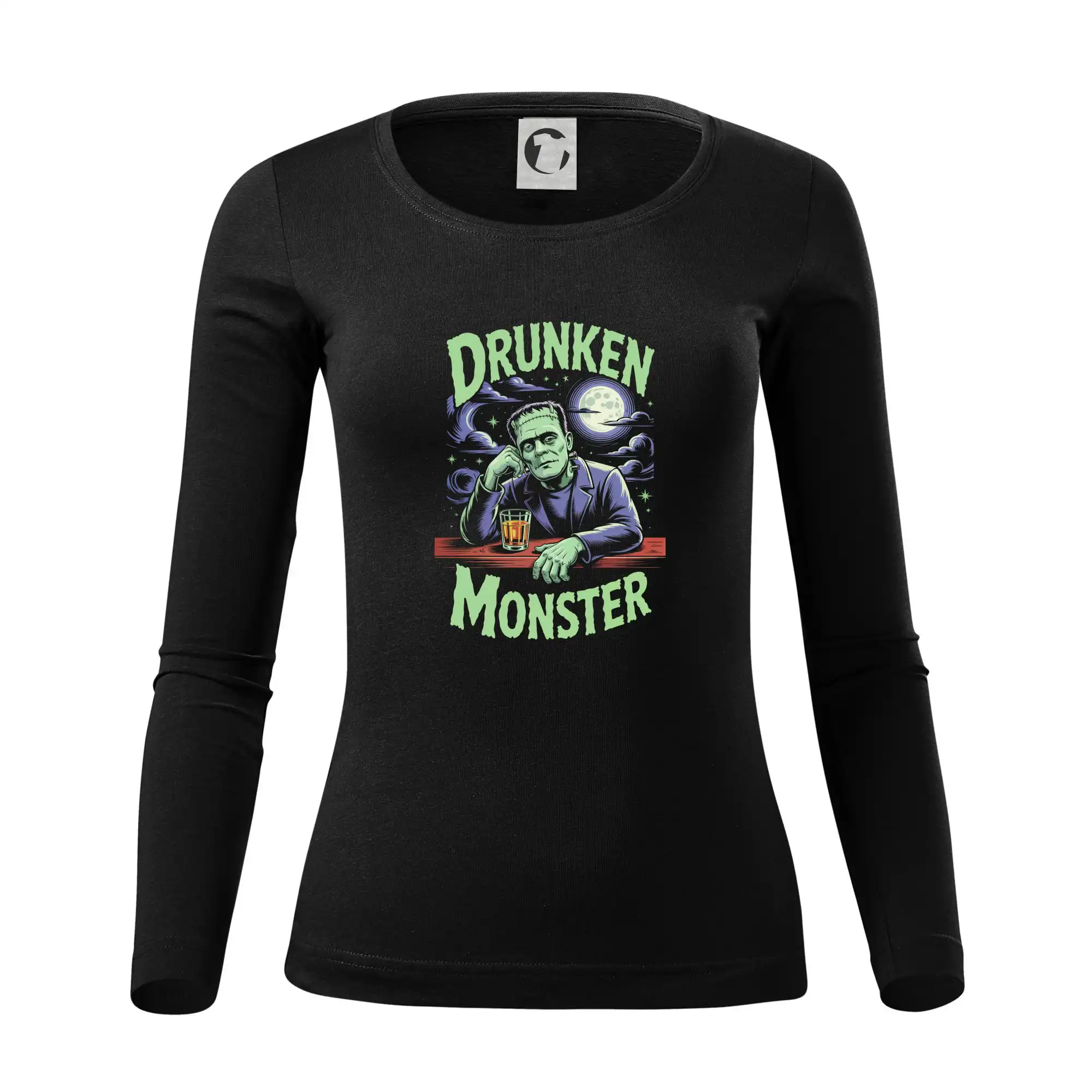 Vtipná tričká s motívmi pitie - ostatné - Drunken Monster - Dámske tričko FIT-T LS - zužené