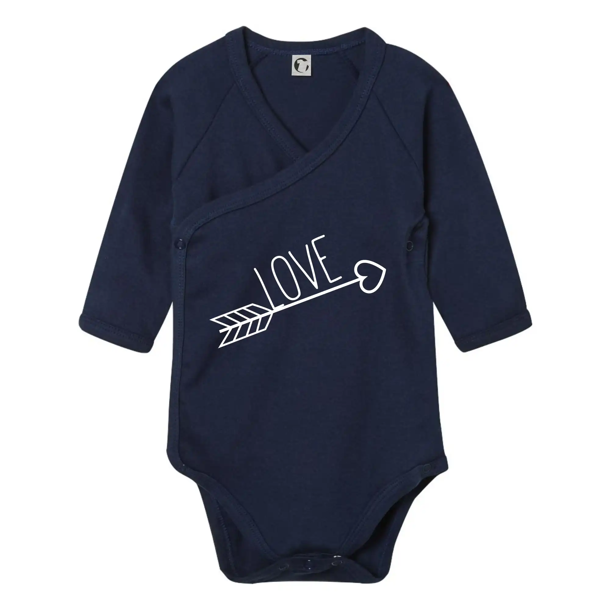 Tričká pre zamilovaných - Love šíp - Body zavinovacie s dlhým rukávom