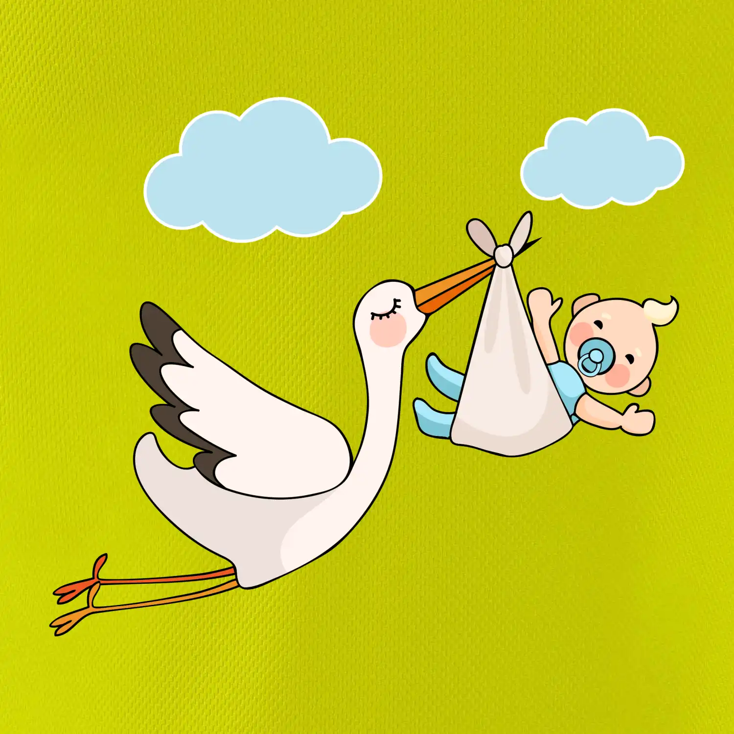 Čáp čekáme miminko - kluk