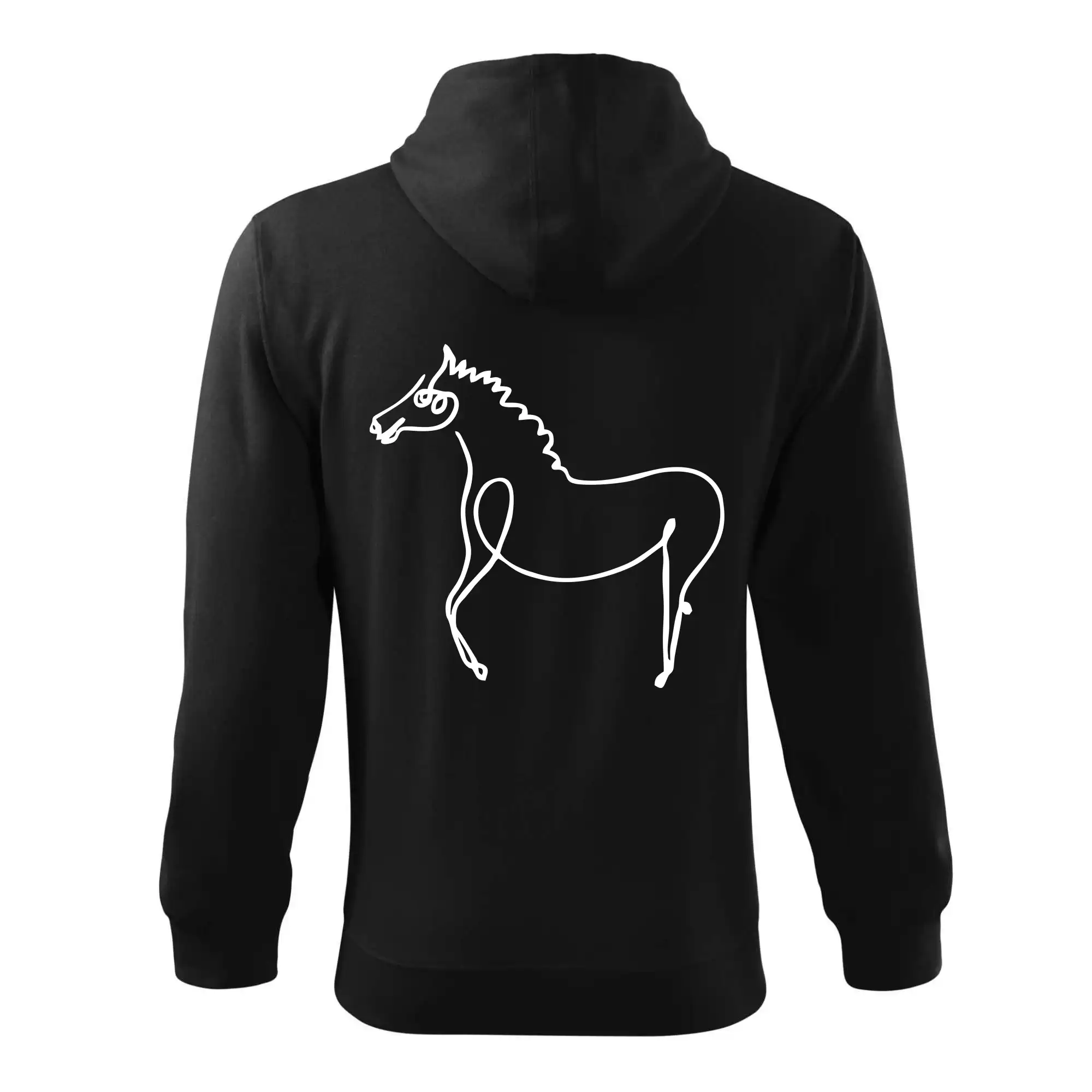 Tričká s koňmi - Kôň kreslený - Mikina s kapucňou na zips trendy zipper