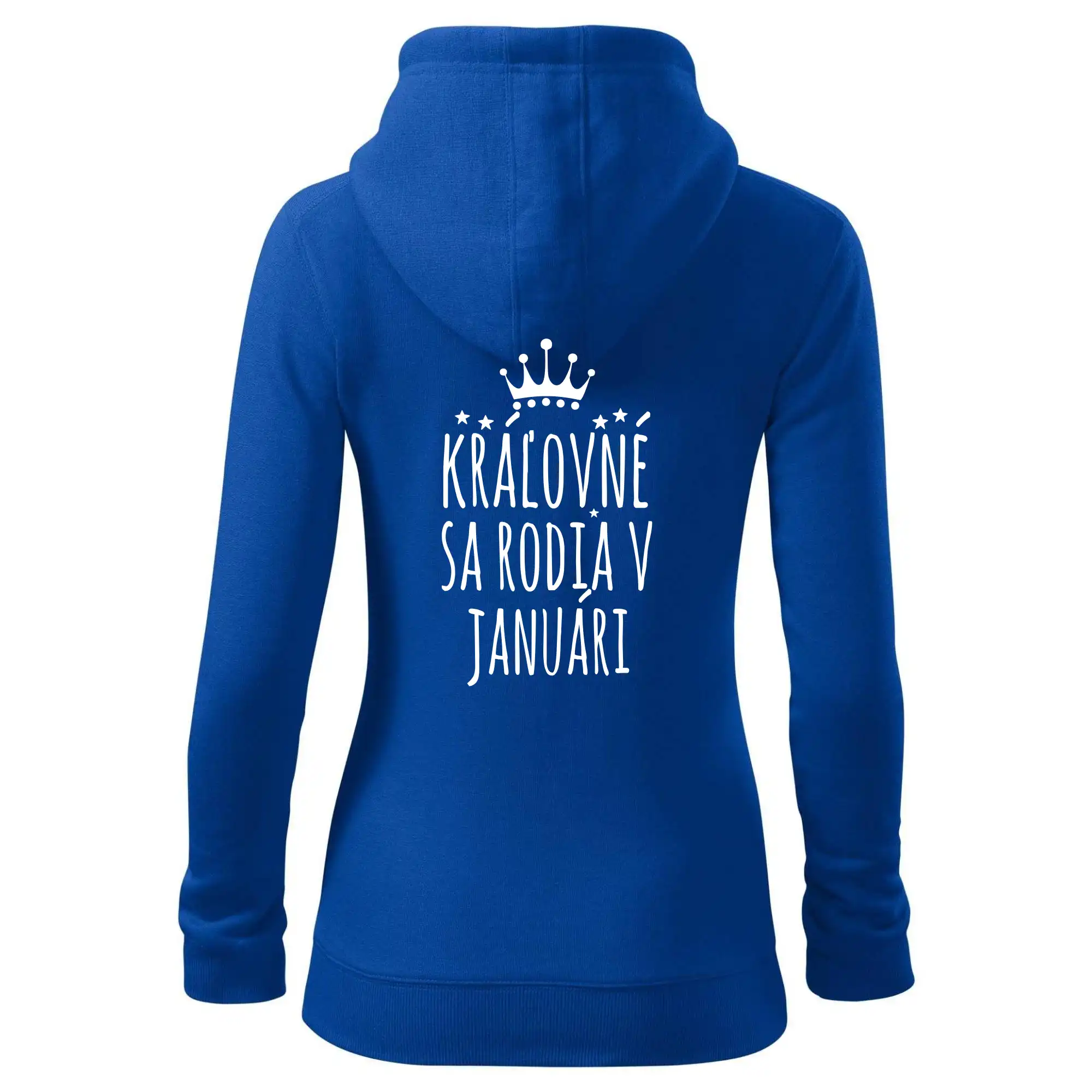 Tričká pre narodených v januári - Kráľovné sa rodia v januári - Mikina dámska trendy zipper s kapucňou