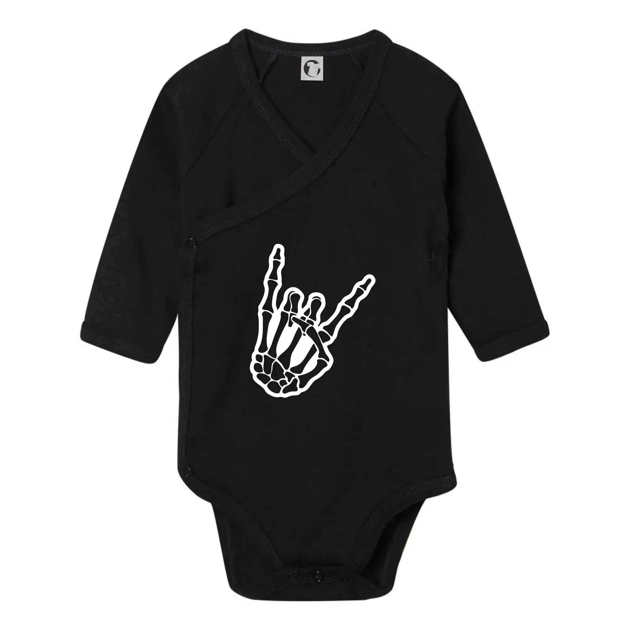 Hudobné tričká - Rock ruka - Body zavinovacie s dlhým rukávom