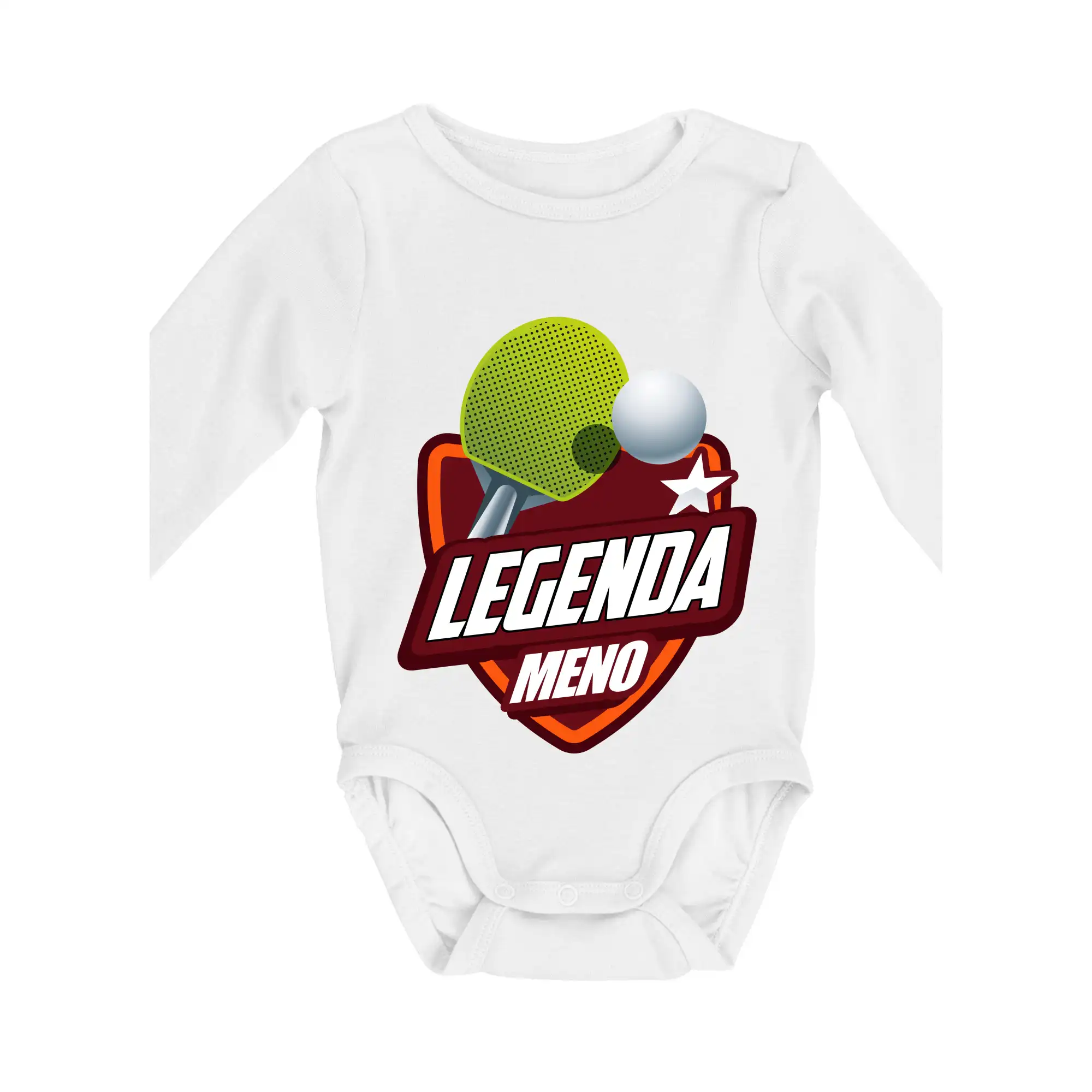 Ostatné športy - Stolný tenis - legenda a meno - Body dojčenské s dlhým rukávom