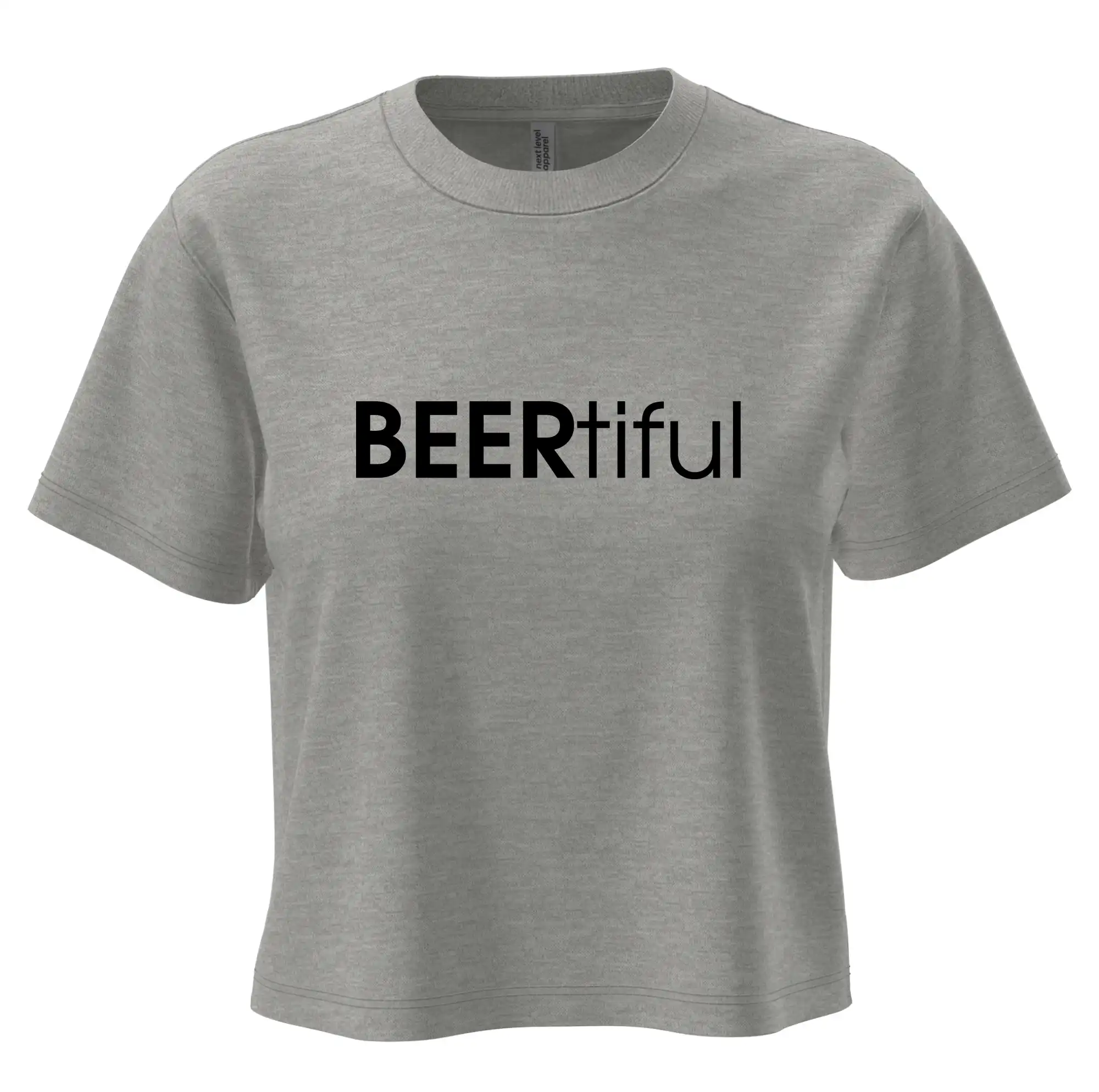 Vtipná tričká pre pivárov - Pivné nápisy BEERrtiful - Boxy cropped tričko OVERSIZE
