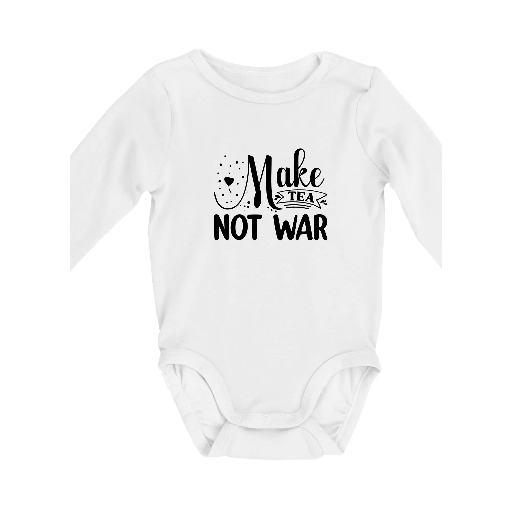 Tričká s vlajkou ukrajiny - Make tea not war - Body dojčenské s dlhým rukávom