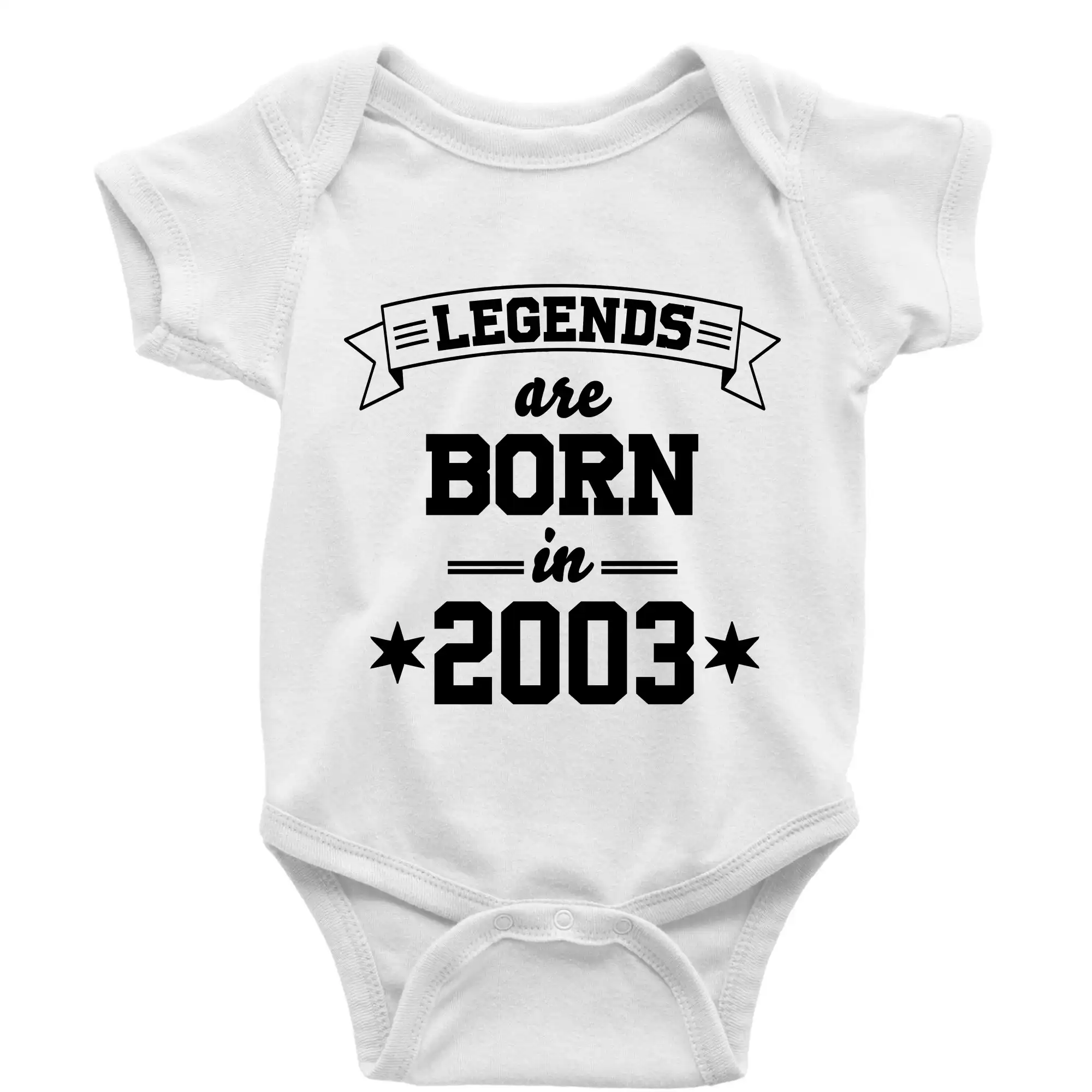 Tričká k narodeninám - Legends are born in 2003 - Body dojčenské s krátkym rukávom