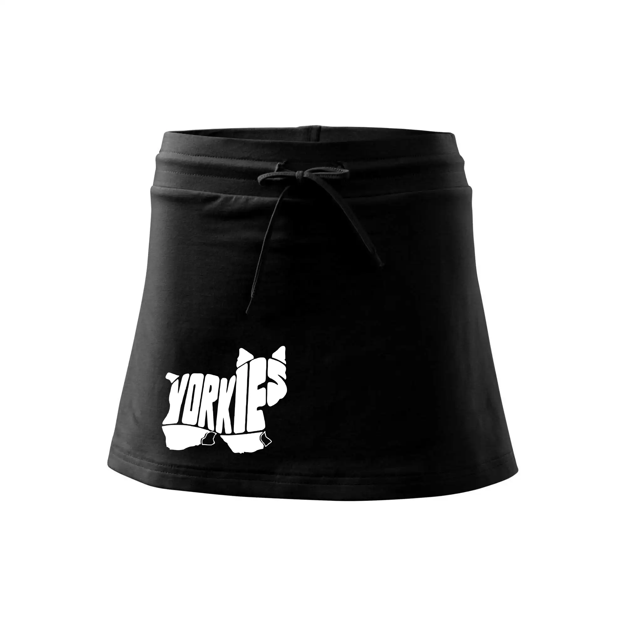 Yorkshirsky terier na tričku - Yorkšírský teriér - Yorkie - Nápis v tele - Športová sukne - two in one
