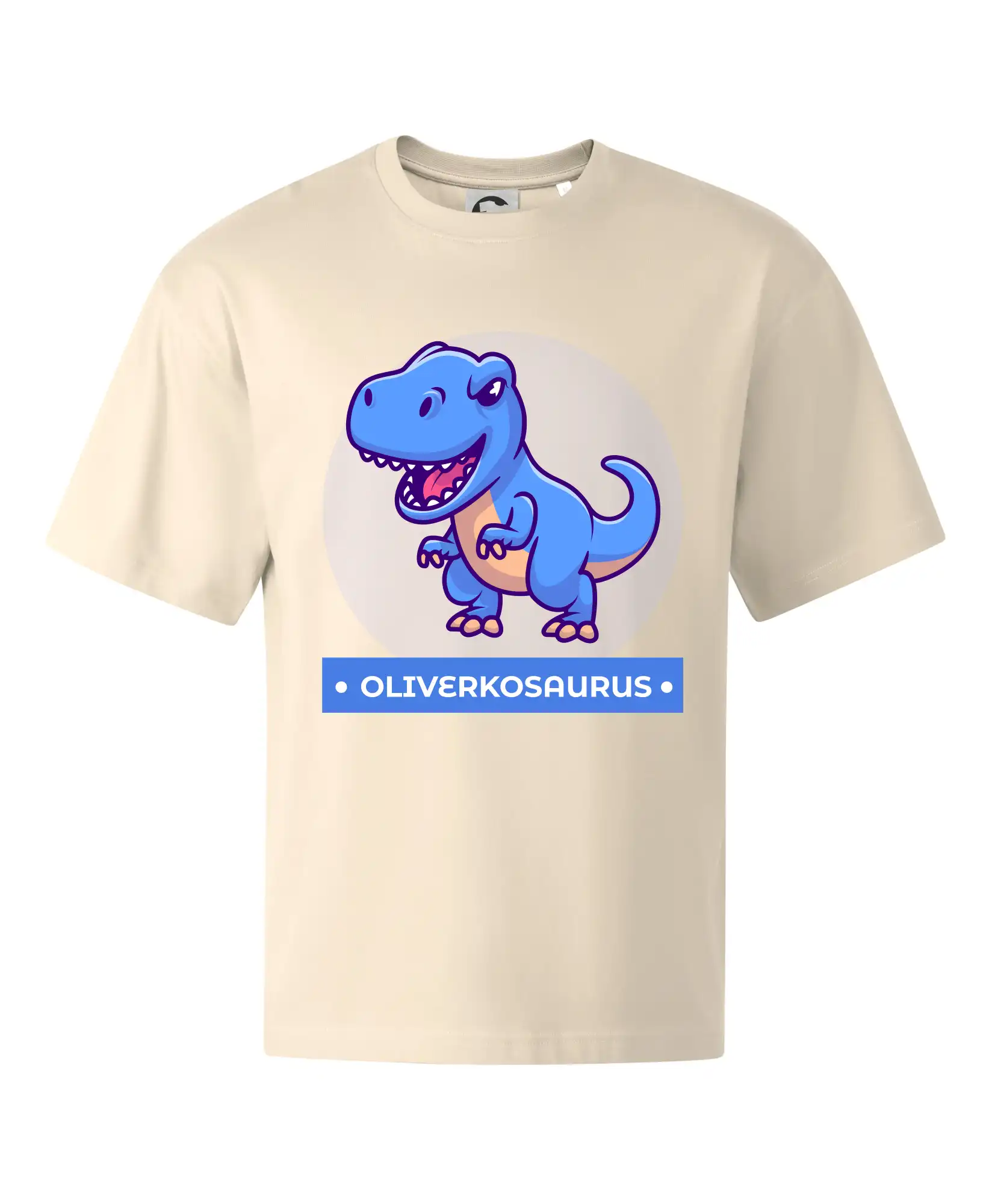 Detské tričká, mikiny a body s originálnymi potlačami | Veselé motívy pre chlapcov aj dievčatá - Dinosaurie mená - modrý dinosaurus - Stage unisex - OVERSIZE