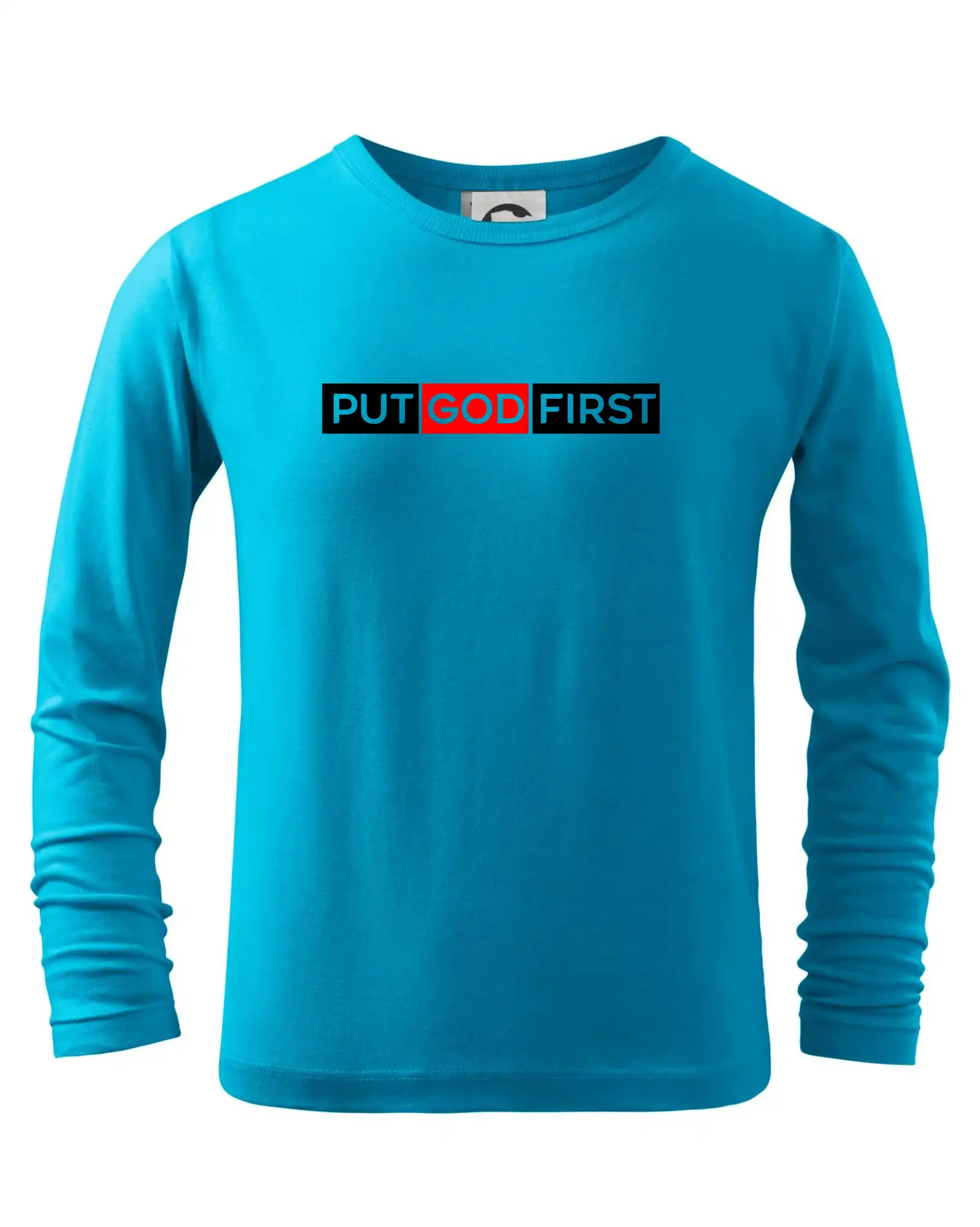 Put God first obdĺžnik - Tričko detské Long Sleeve