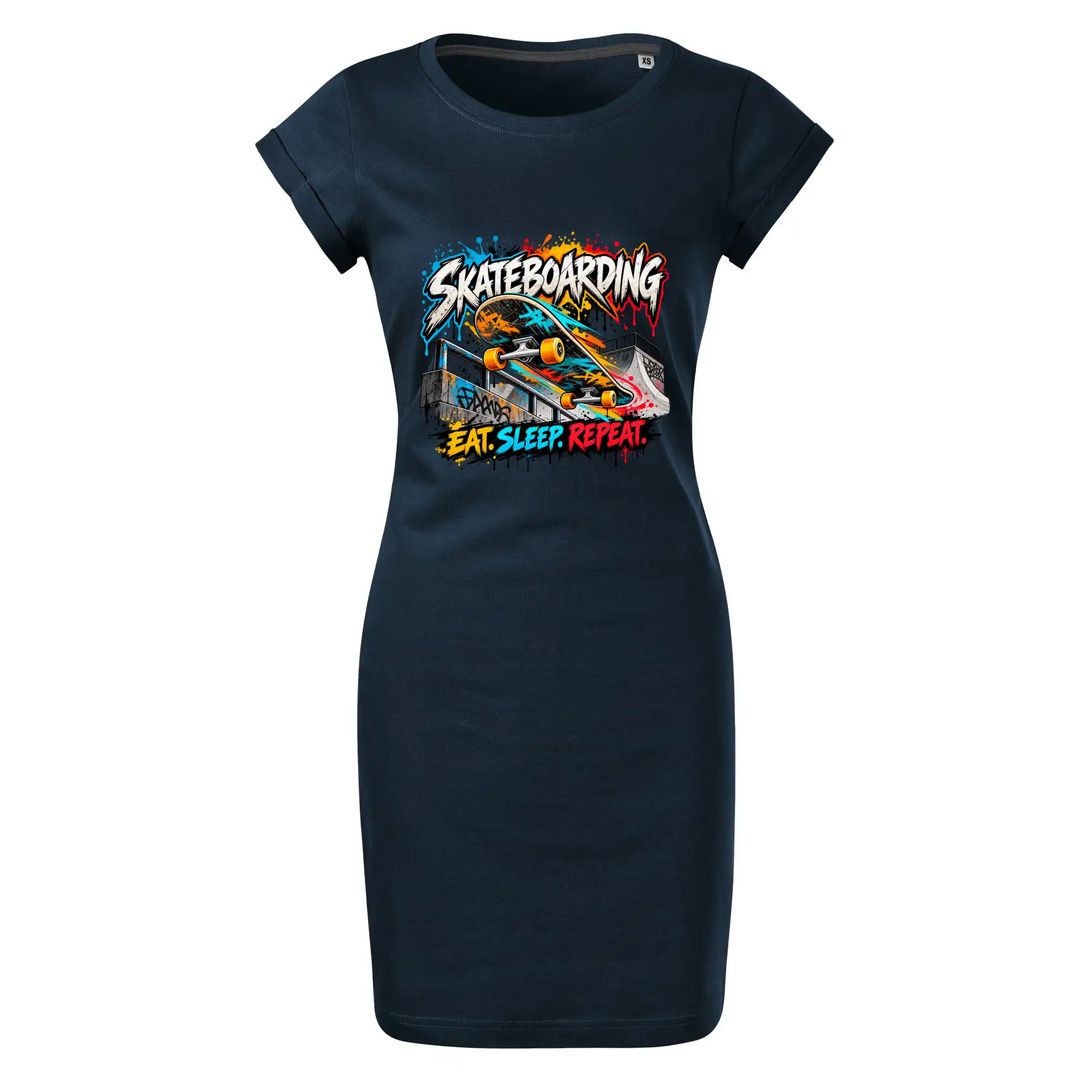 Skateboard ve street stylu eat sleep repeat